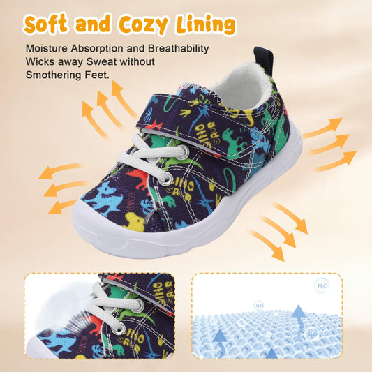 Kids Canvas Shoes Running Shoes for Girls Boys Wide Toe Box Barefoot Toddler Sneakers