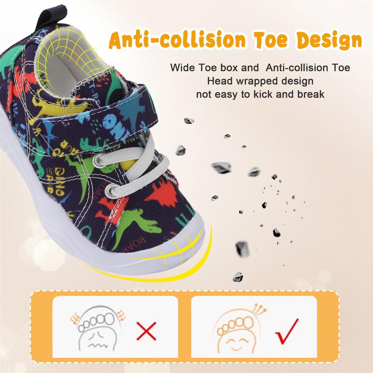 Kids Canvas Shoes Running Shoes for Girls Boys Wide Toe Box Barefoot Toddler Sneakers