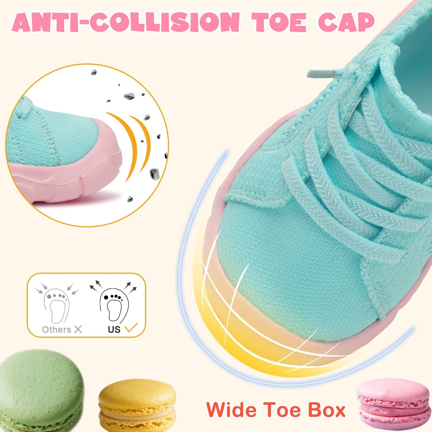 Toddler Shoes Girls Boys Wide Barefoot Shoes Kids Breathable Sneakers Slip on Tennis Shoe Lightweight Sneakers