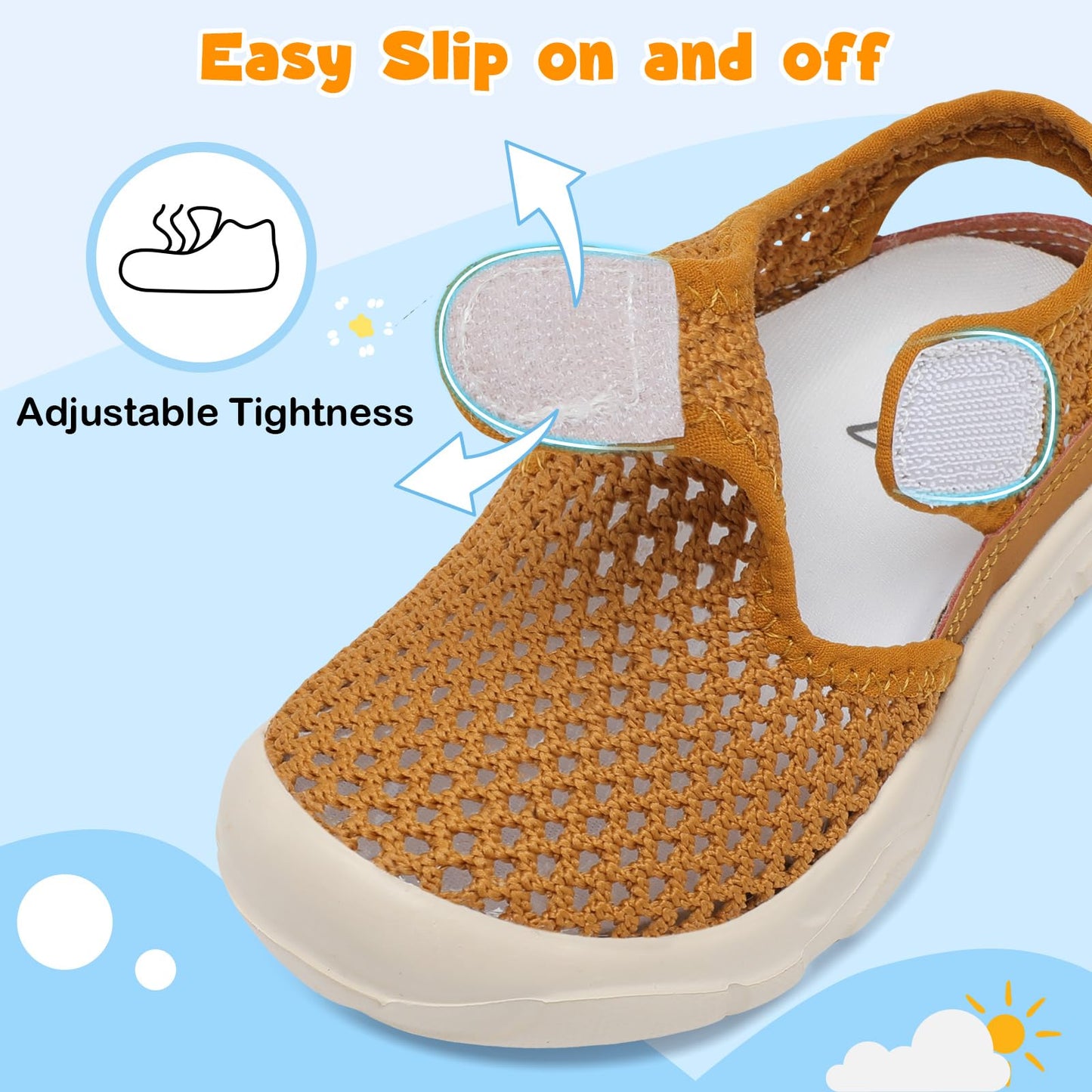 Toddler Sandals Boys Girls Wide Sandals Kids Water Sandal Shoes Lightweight Barefoot Summer Shoes for Beach Swim