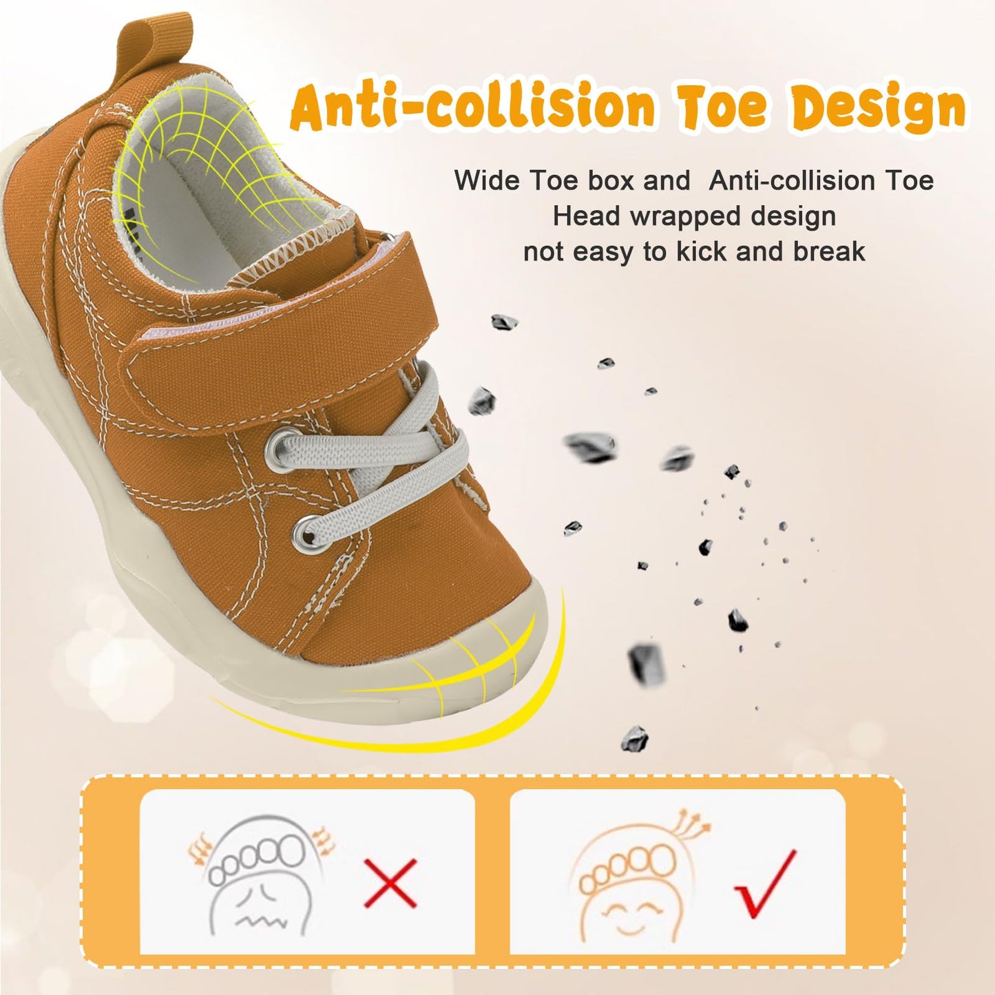 Kids Canvas Shoes Running Shoes for Girls Boys Wide Toe Box Barefoot Toddler Sneakers