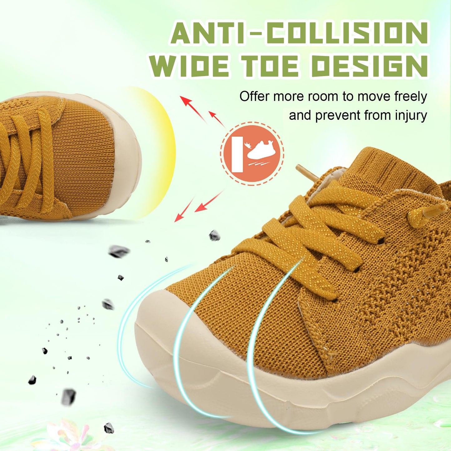 Toddler Shoes for Boys Girls Slip on Sneakers Wide Toe Walking Shoes