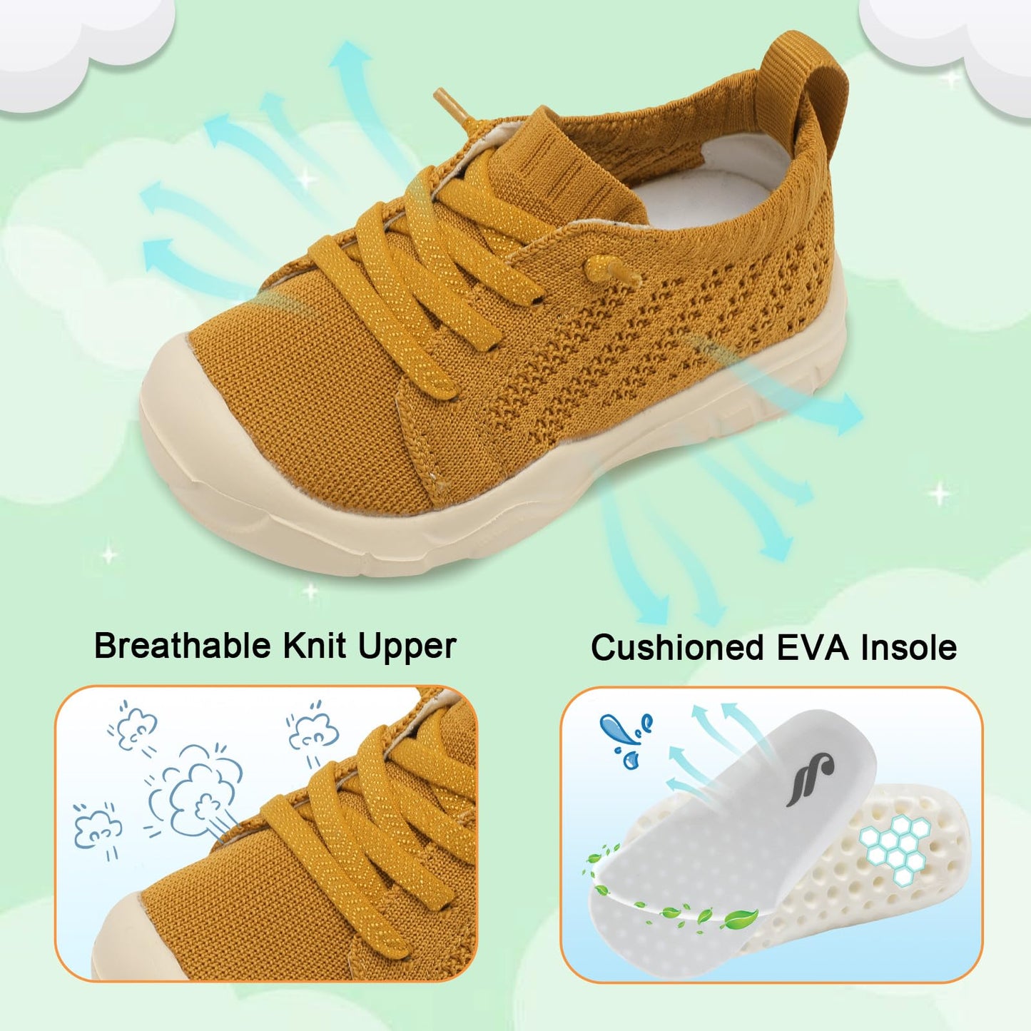 Toddler Shoes for Boys Girls Slip on Sneakers Wide Toe Walking Shoes