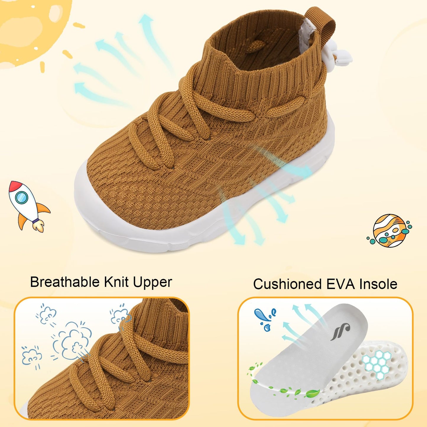 Toddler Shoes High Top Sneakers for Boys Girls Barefoot Wide Walking Tennis Shoes