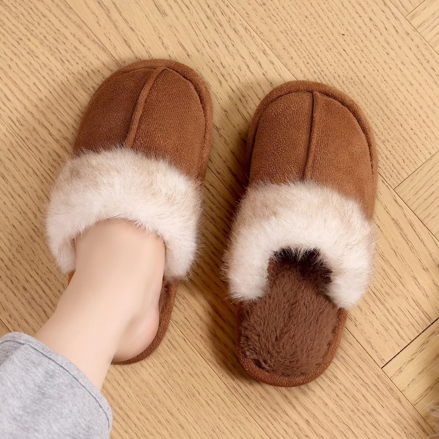 EQW Kids and Toddler Girls Slippers,House Shoes in Winter,Lightweight,Fluffy,Inddor Warmers