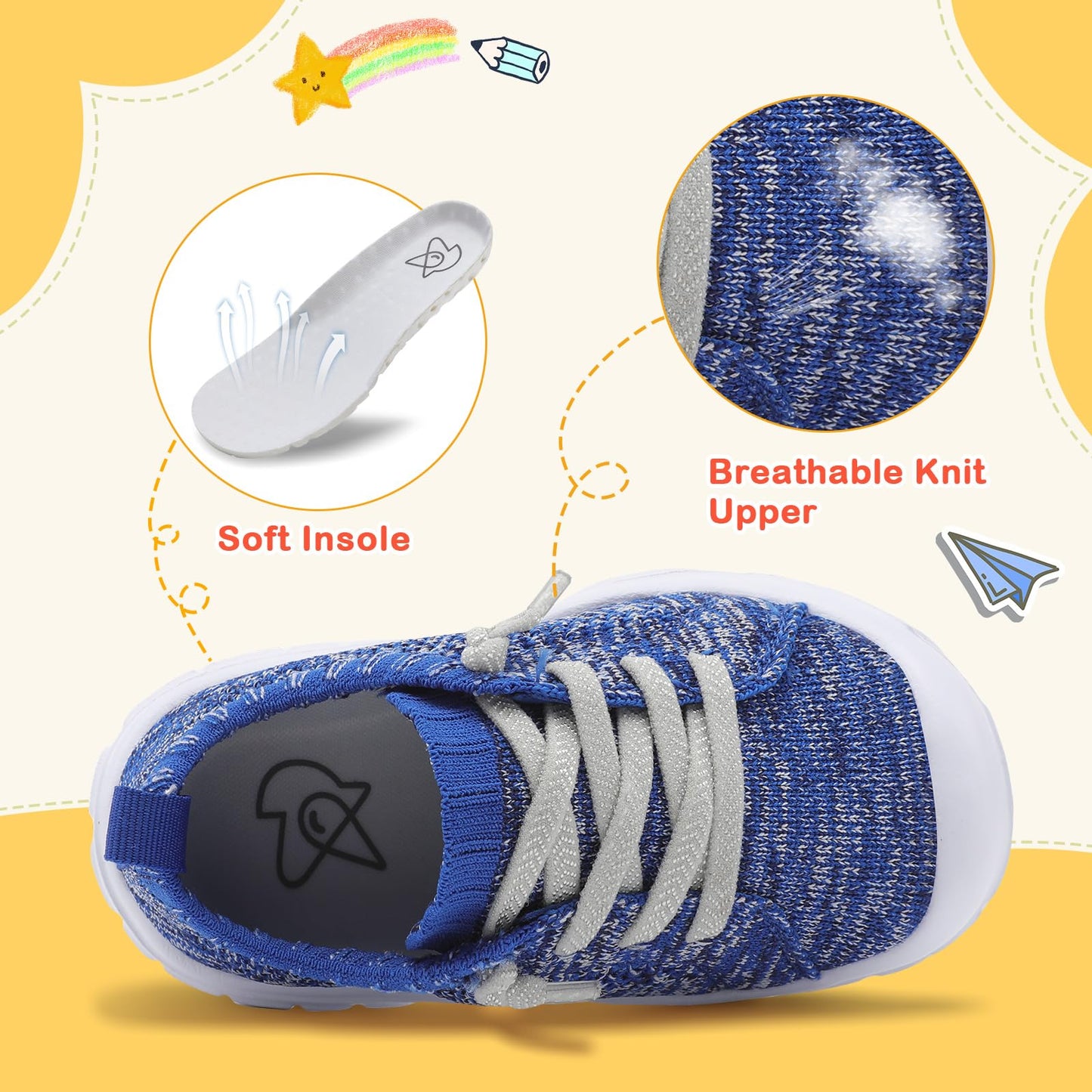 Toddler Shoes Boys Girls Barefoot Shoes Kids Breathable Sneakers