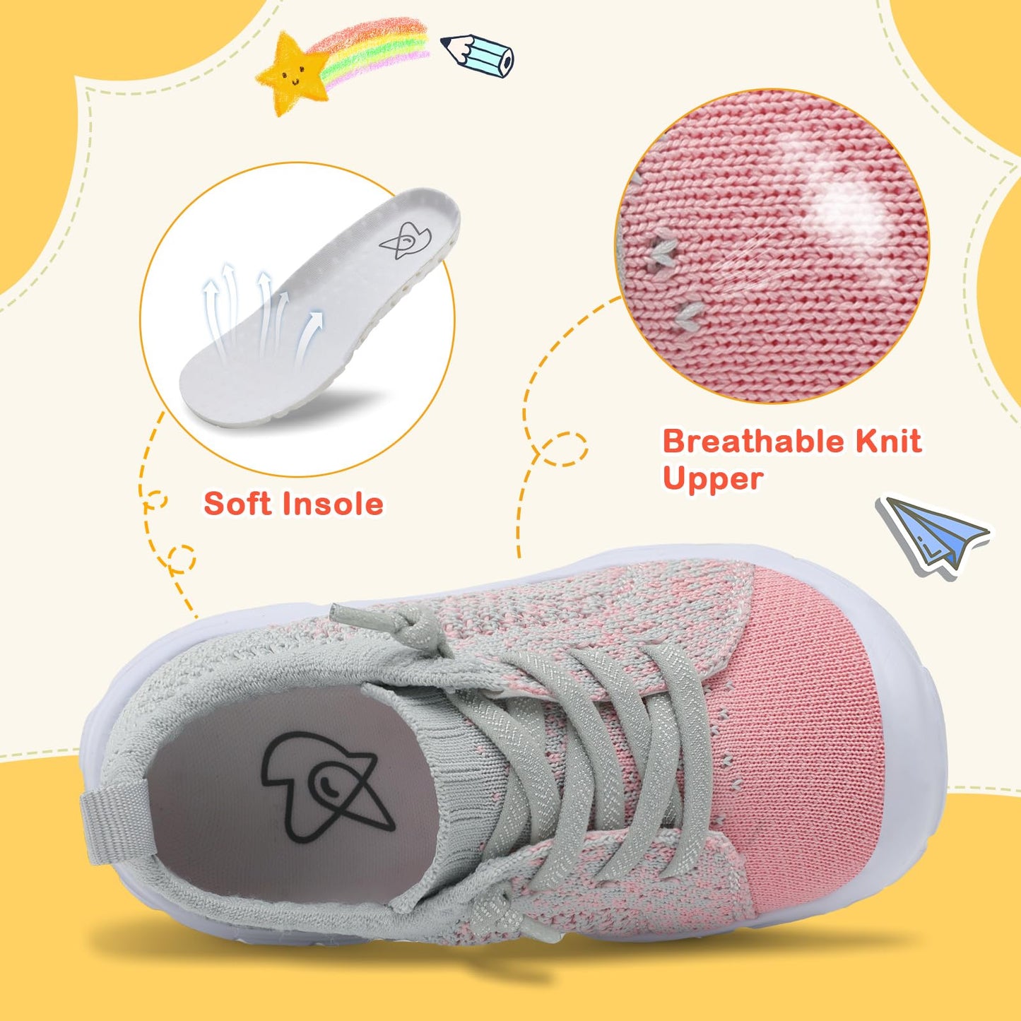 Toddler Shoes Boys Girls Barefoot Shoes Kids Breathable Sneakers