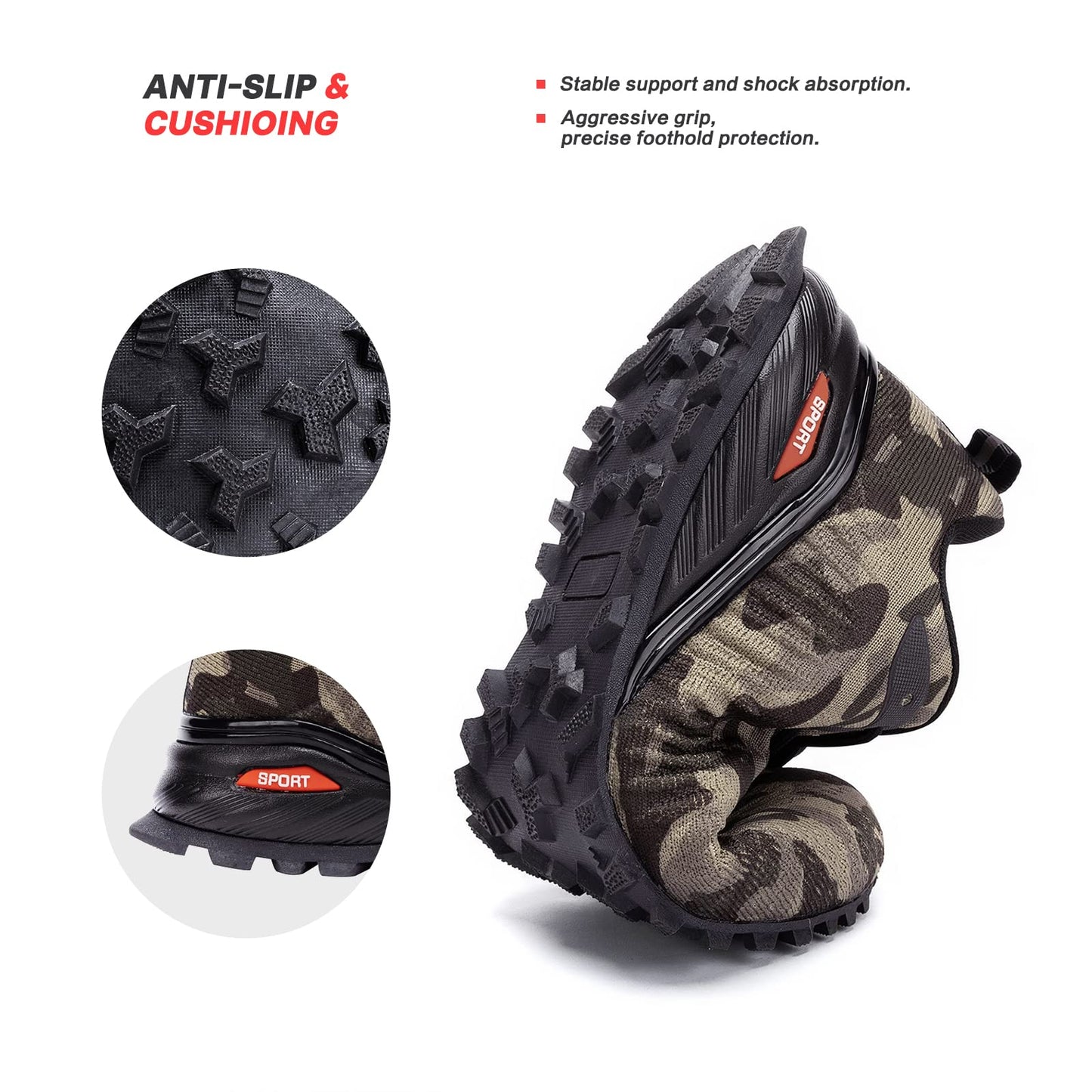 Men's Trail Running Shoes Fashion Walking Hiking Sneakers for Men Tennis