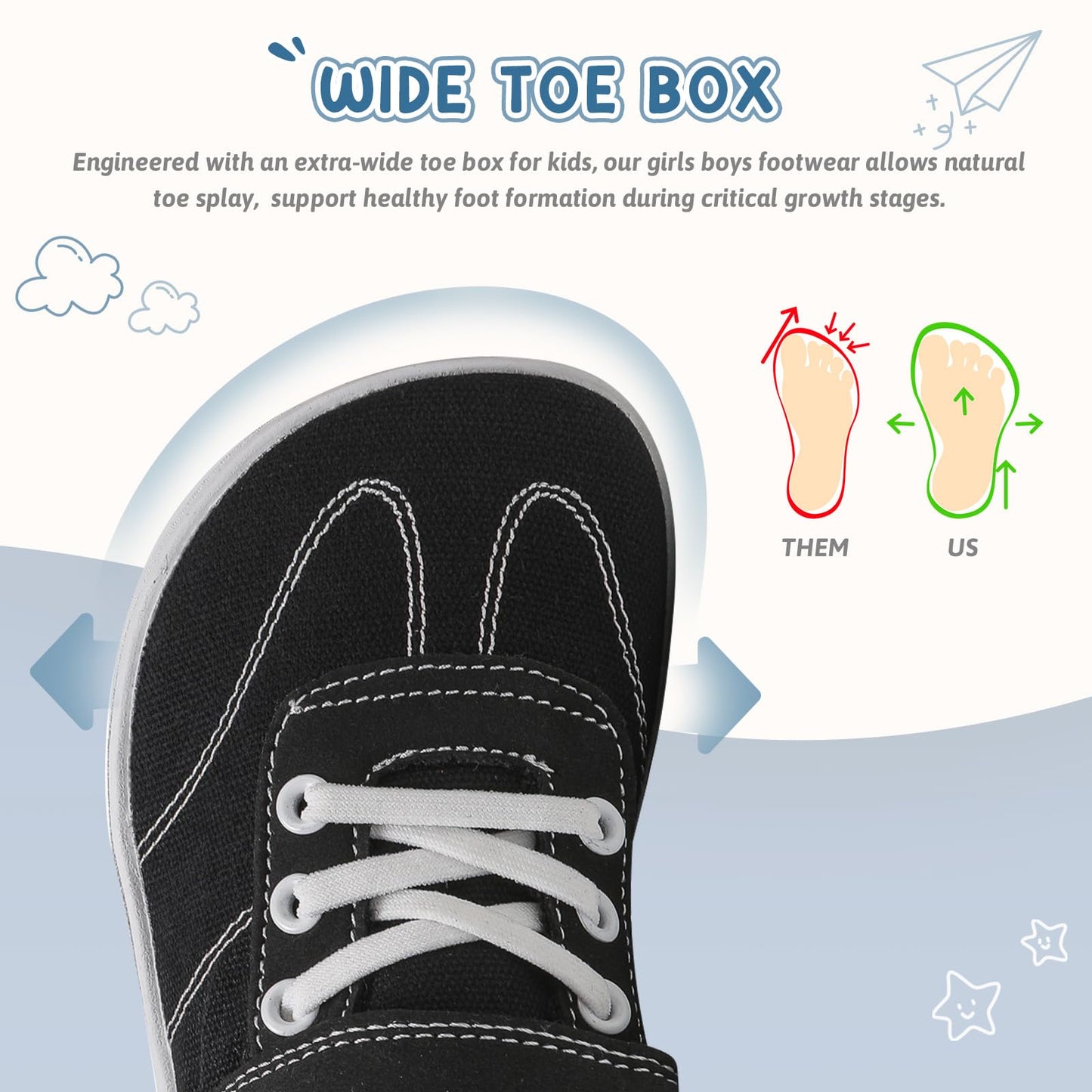 Kids Wide Toe Box Barefoot Shoes
