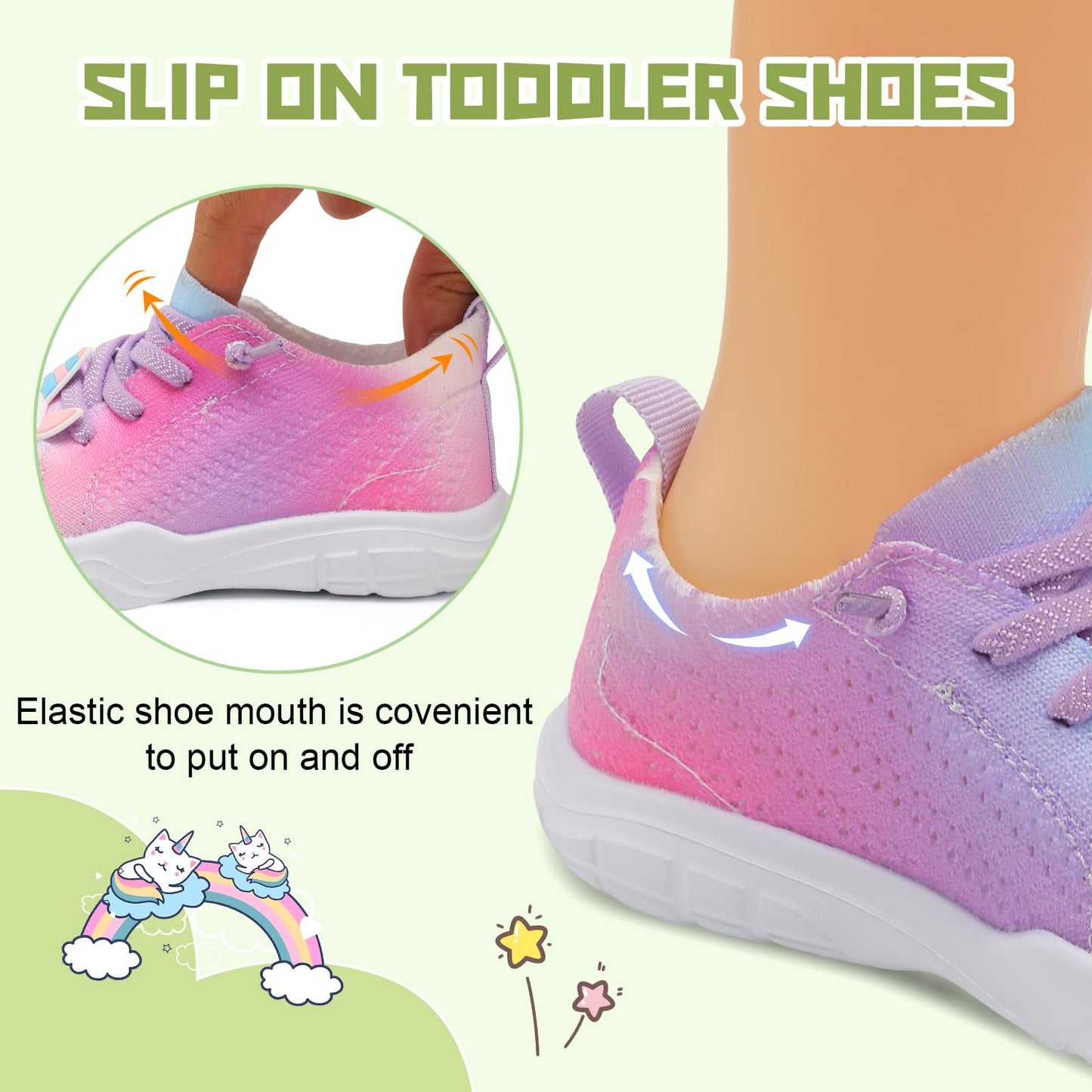 Toddler Shoes for Boys Girls Slip on Sneakers Wide Toe Walking Shoes