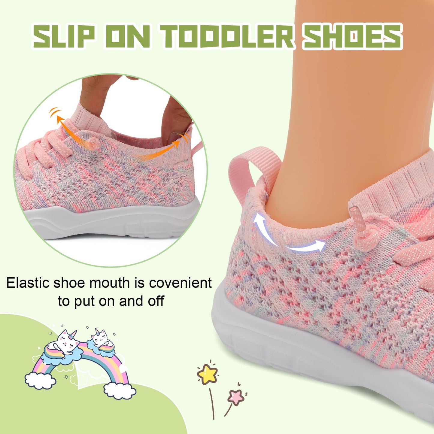 Toddler Shoes for Boys Girls Slip on Sneakers Wide Toe Walking Shoes