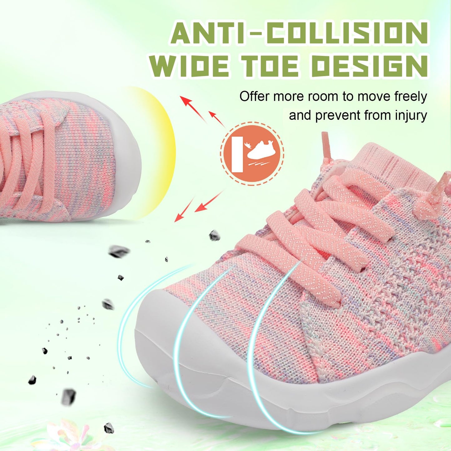 Toddler Shoes for Boys Girls Slip on Sneakers Wide Toe Walking Shoes