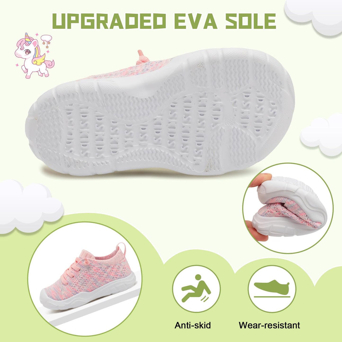 Toddler Shoes for Boys Girls Slip on Sneakers Wide Toe Walking Shoes