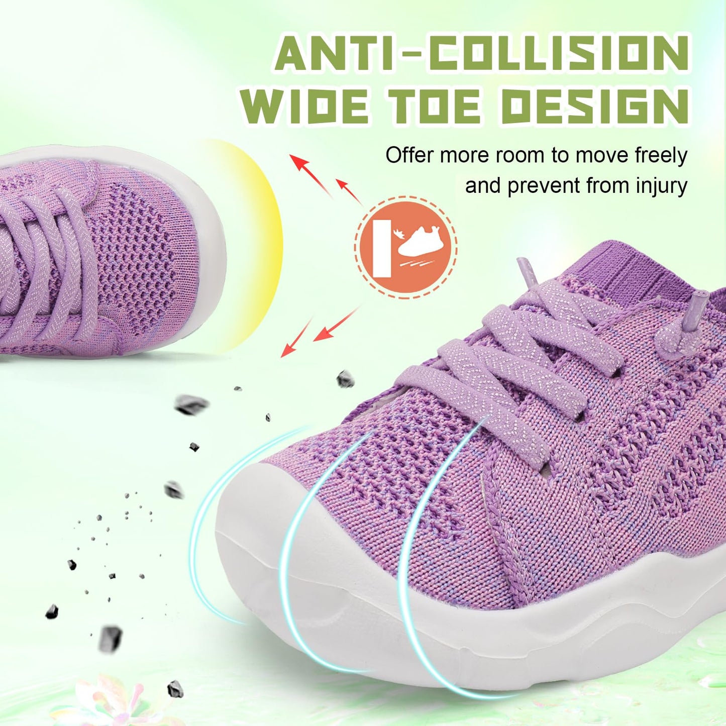 Toddler Shoes for Boys Girls Slip on Sneakers Wide Toe Walking Shoes