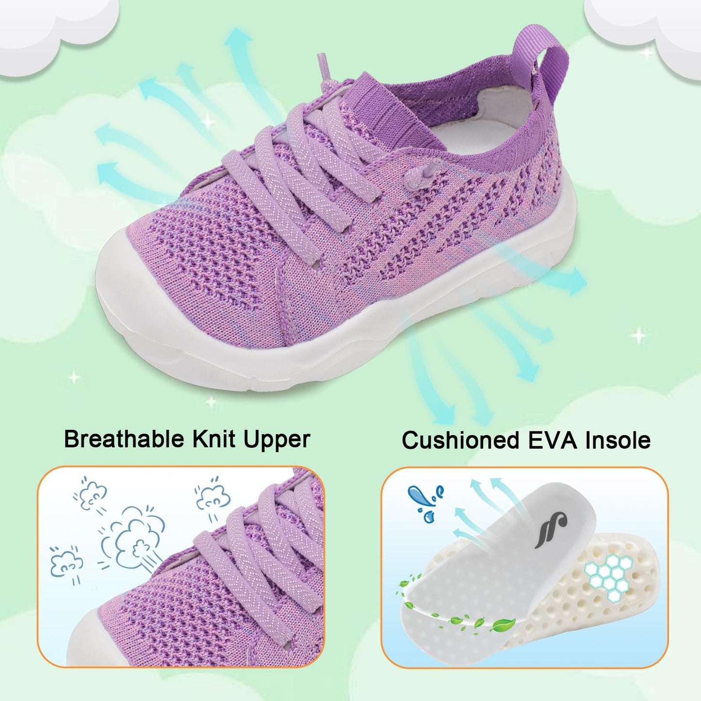 Toddler Shoes for Boys Girls Slip on Sneakers Wide Toe Walking Shoes
