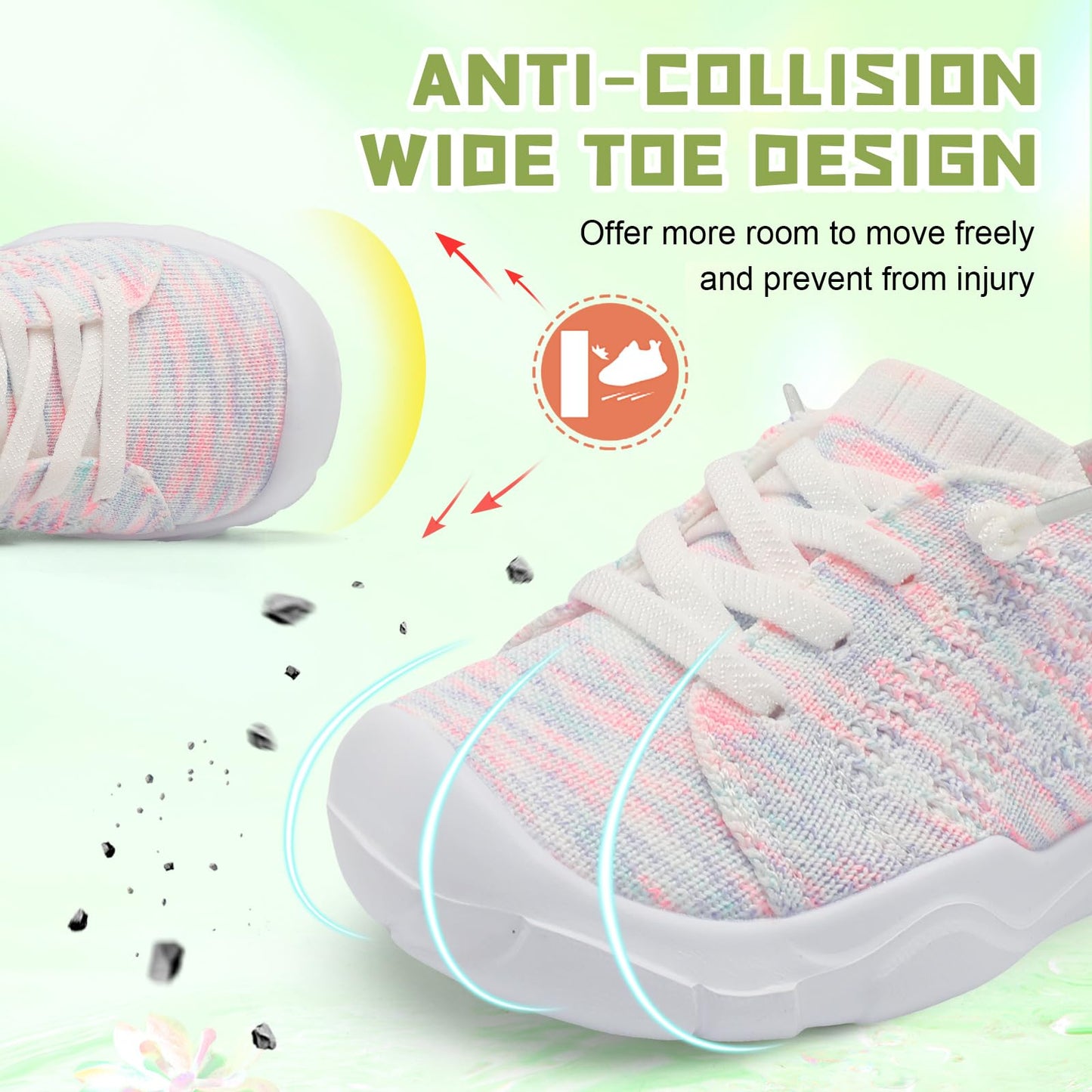 Toddler Shoes for Boys Girls Slip on Sneakers Wide Toe Walking Shoes