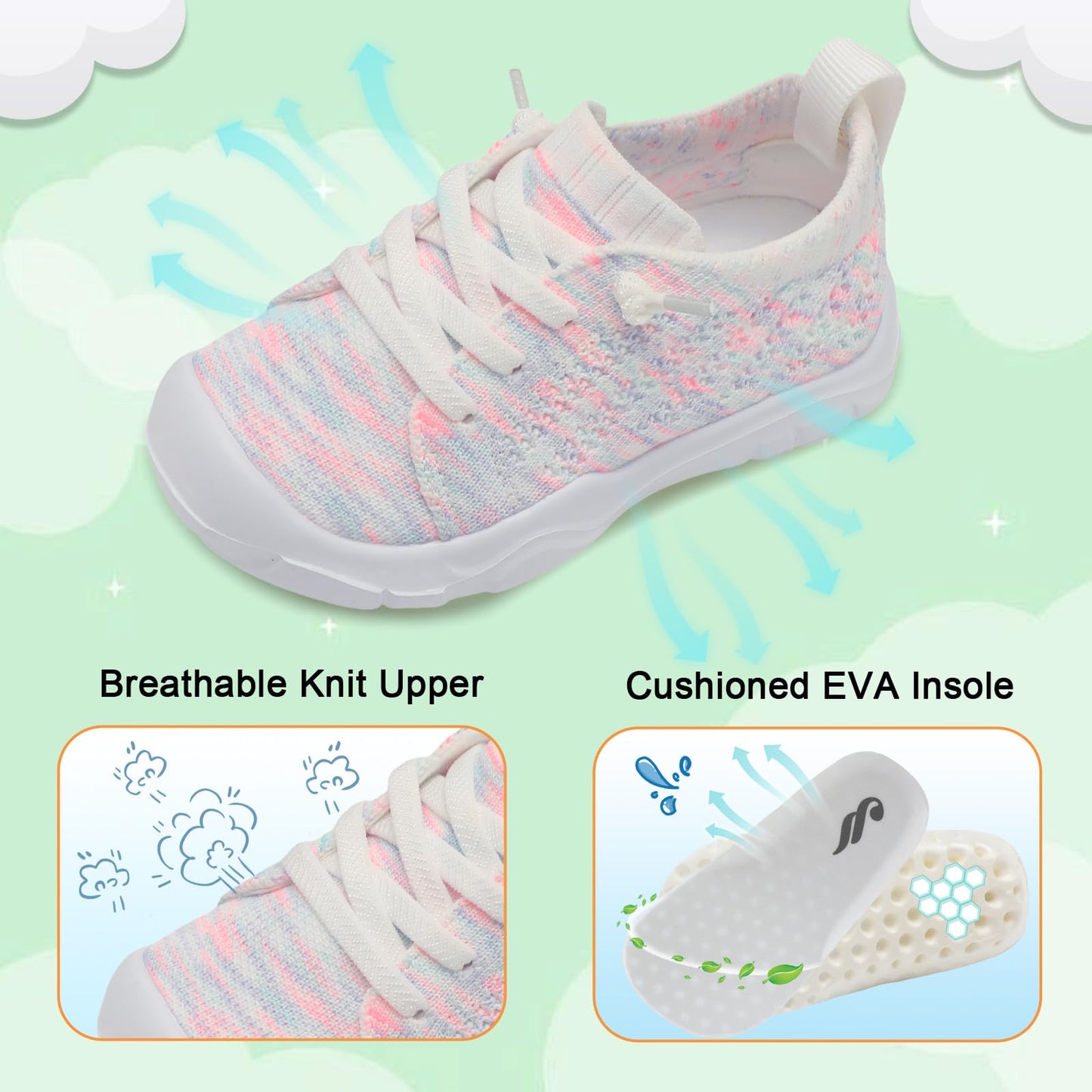 Toddler Shoes for Boys Girls Slip on Sneakers Wide Toe Walking Shoes