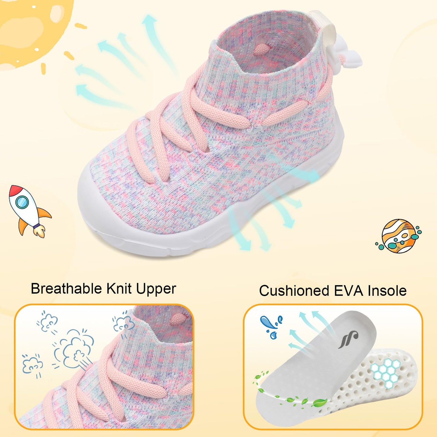 Toddler Shoes High Top Sneakers for Boys Girls Barefoot Wide Walking Tennis Shoes