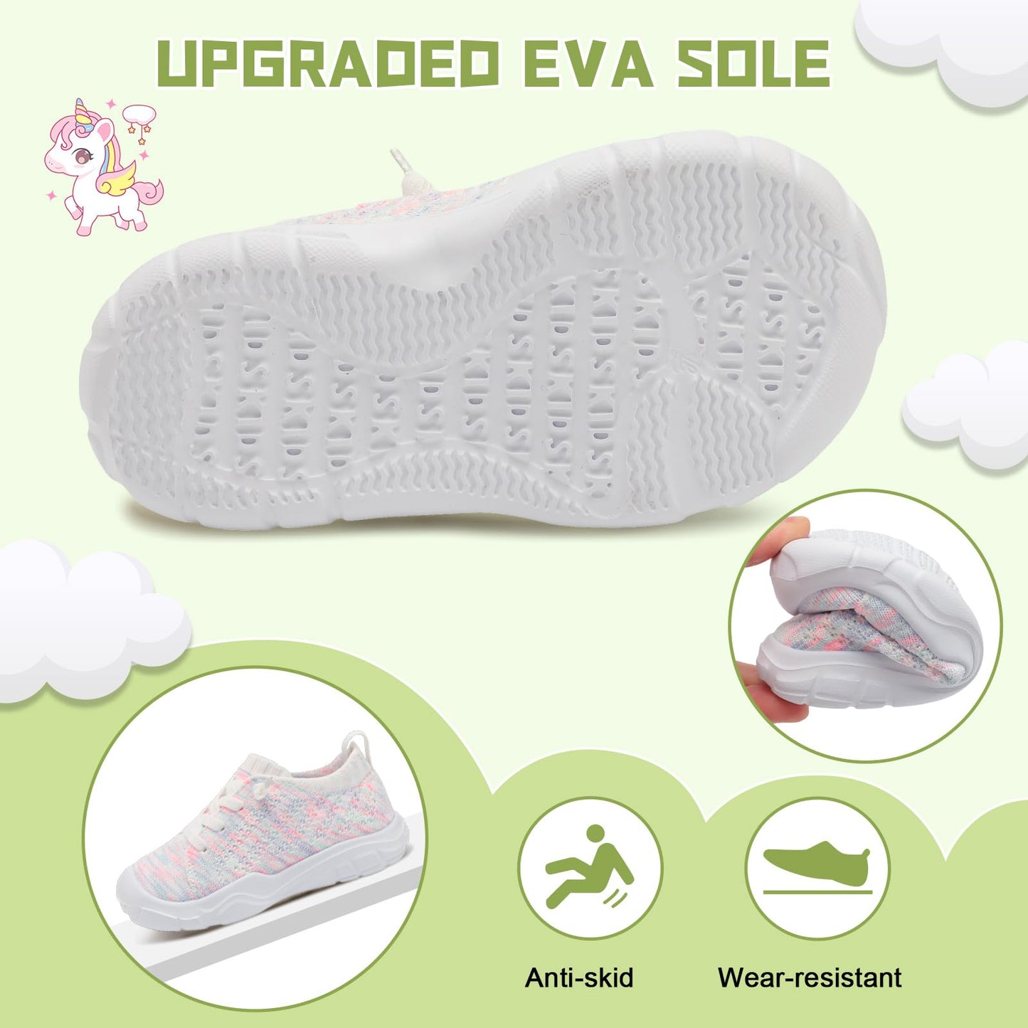Toddler Shoes for Boys Girls Slip on Sneakers Wide Toe Walking Shoes
