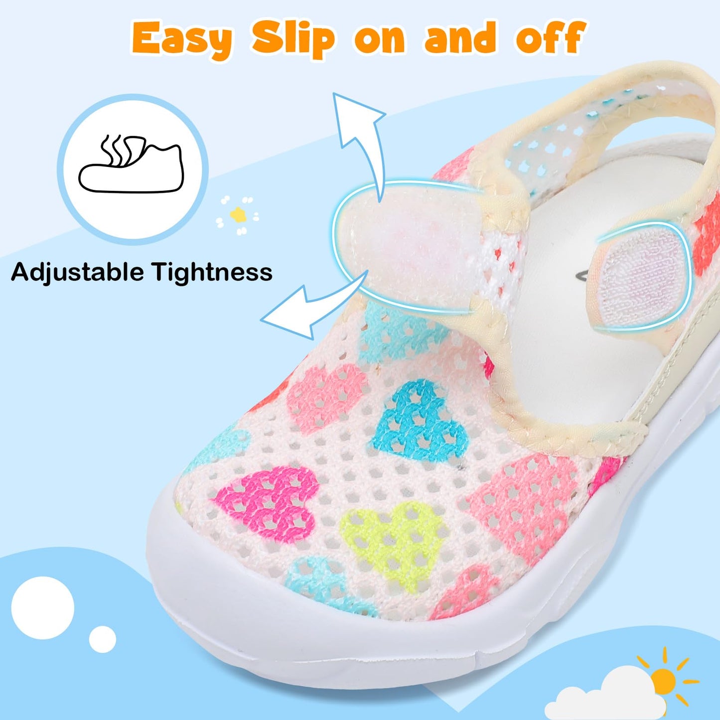 Toddler Sandals Boys Girls Wide Sandals Kids Water Sandal Shoes Lightweight Barefoot Summer Shoes for Beach Swim