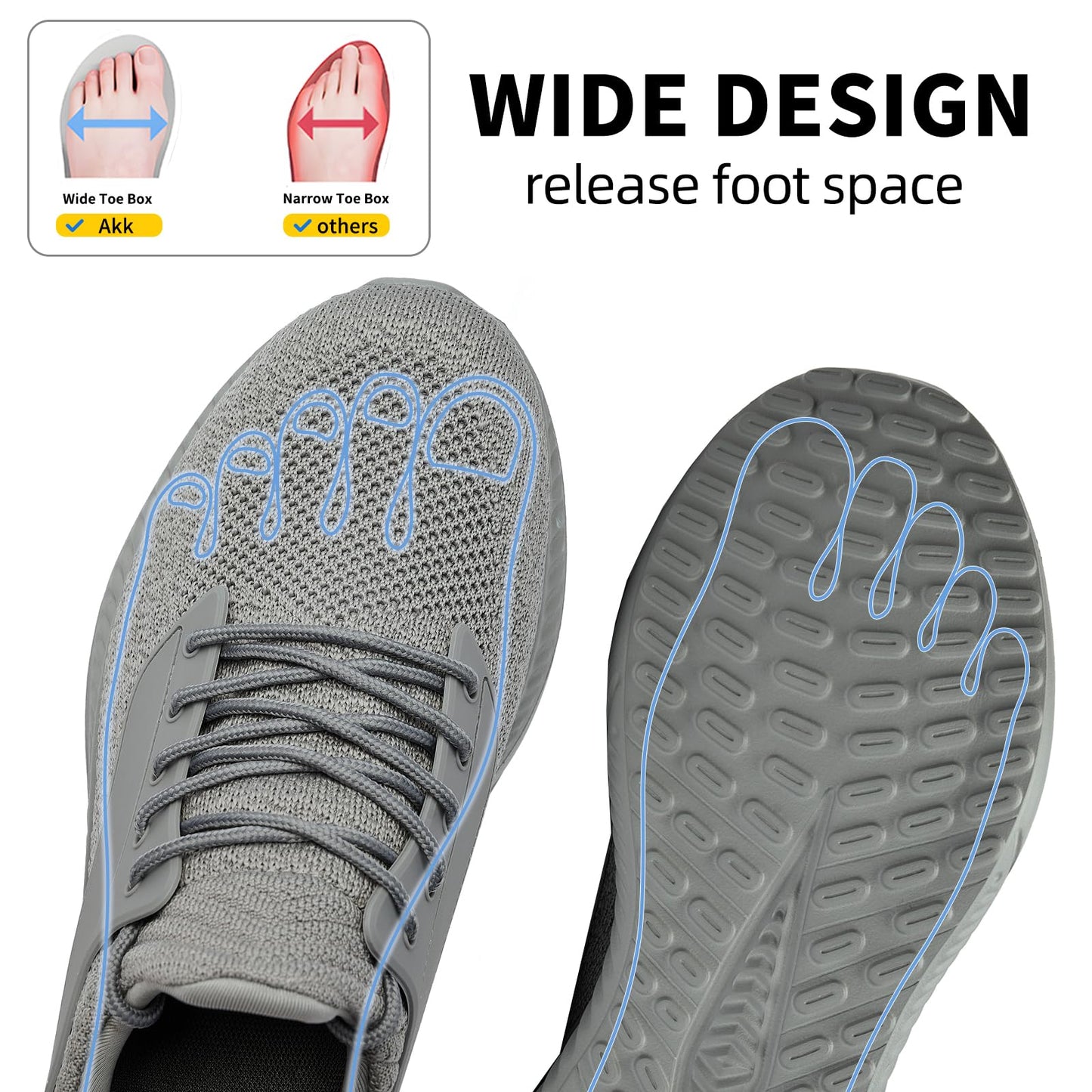 Mens Wide Sneakers Walking Shoes - Wide Slip on Tennis Shoes