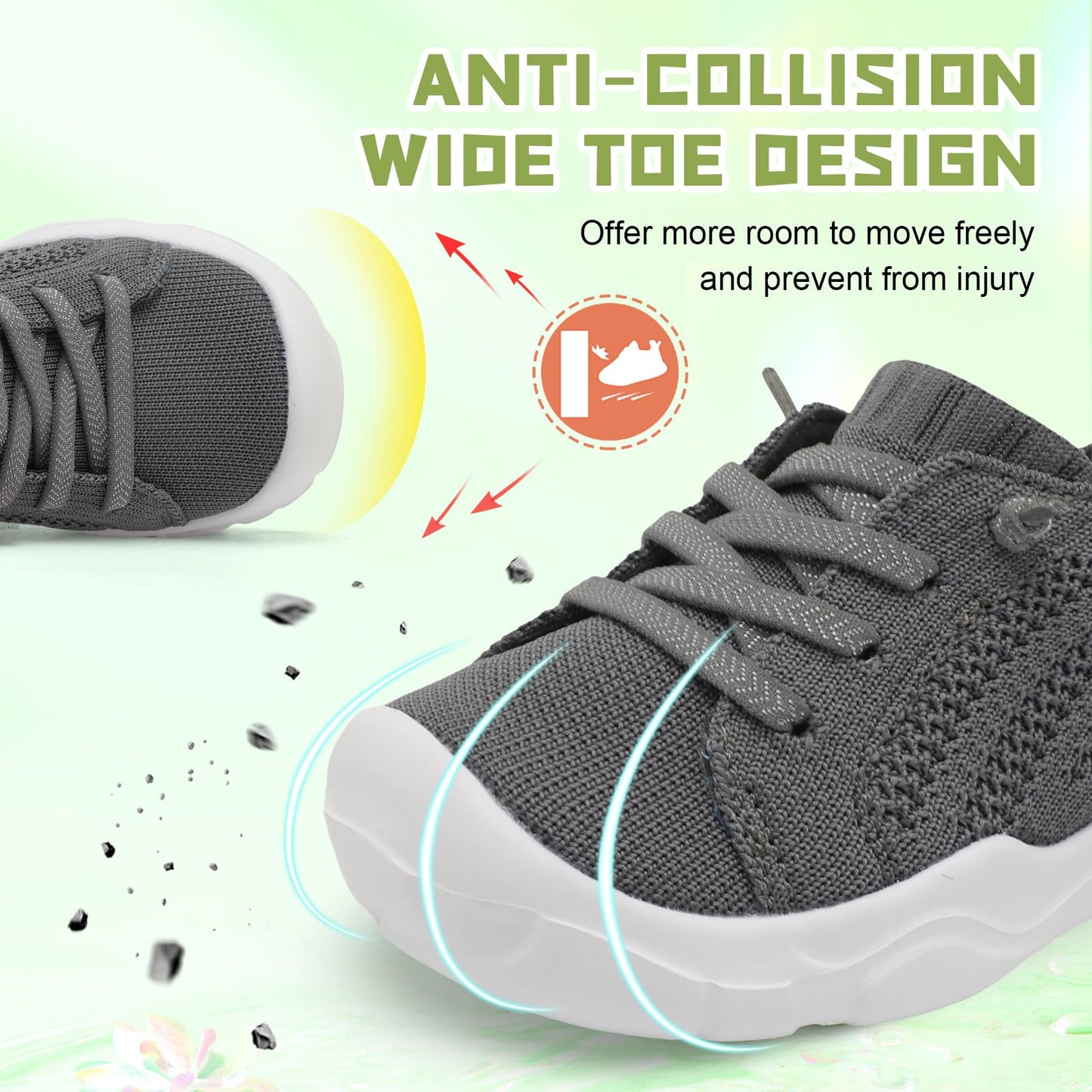 Toddler Shoes for Boys Girls Slip on Sneakers Wide Toe Walking Shoes