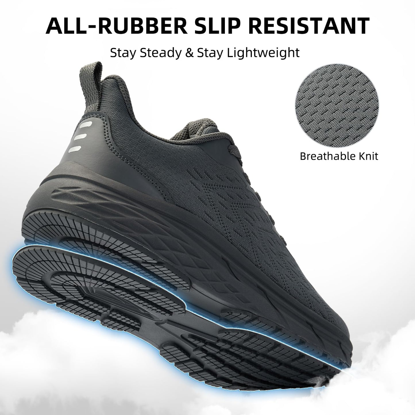 Wide Toe Box Shoes for Men - Wide Width Walking Shoes Comfortable Athletic Running Tennis