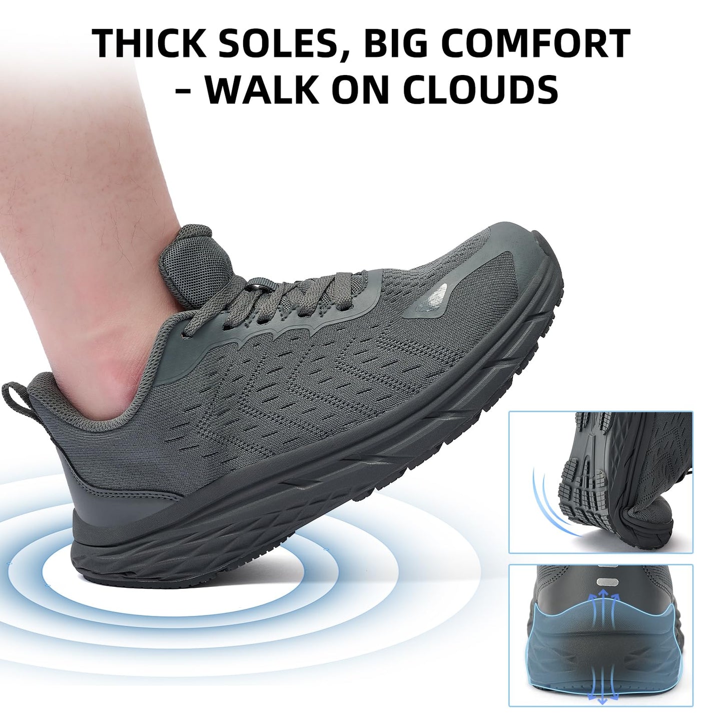 Wide Toe Box Shoes for Men - Wide Width Walking Shoes Comfortable Athletic Running Tennis