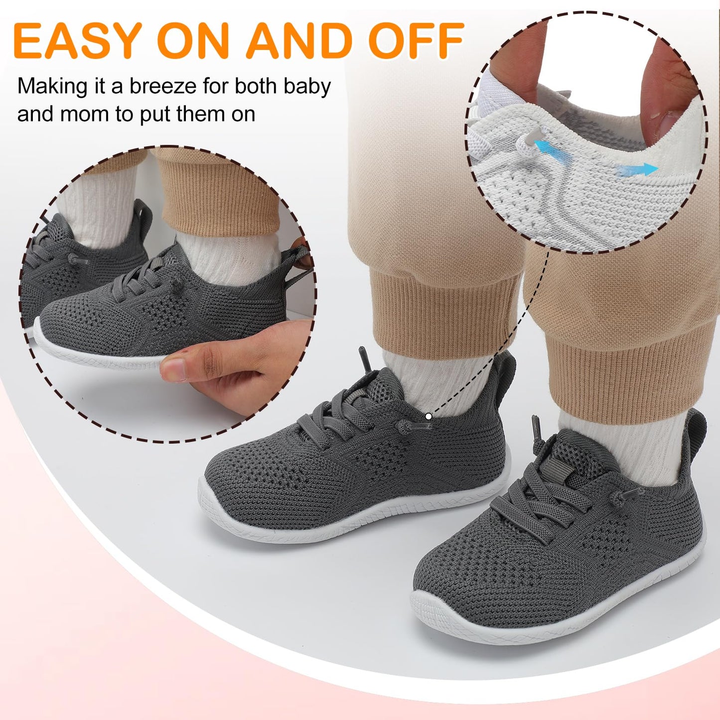 Toddler Barefoot Boys Girls Tennis Shoes