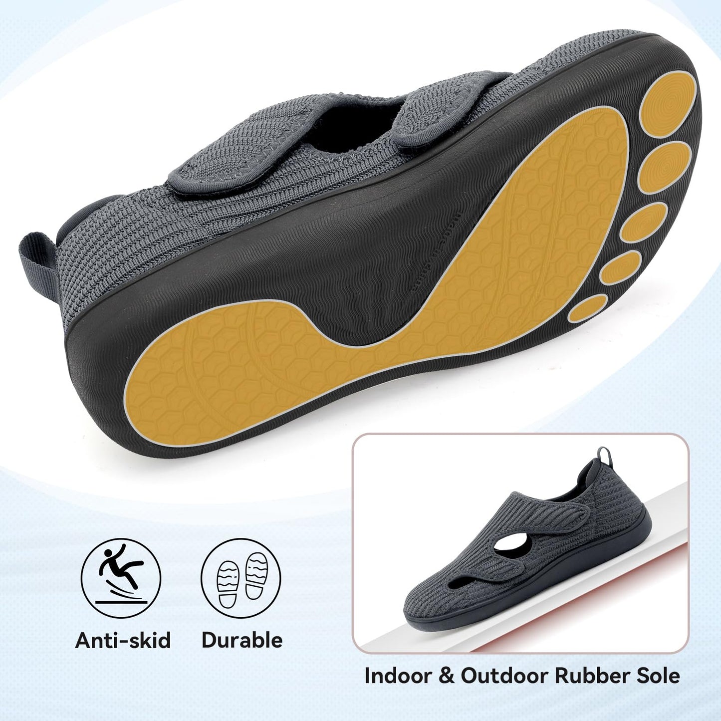 Diabetic Shoes for Women Adjustable Extra Wide Barefoot Walking Shoes