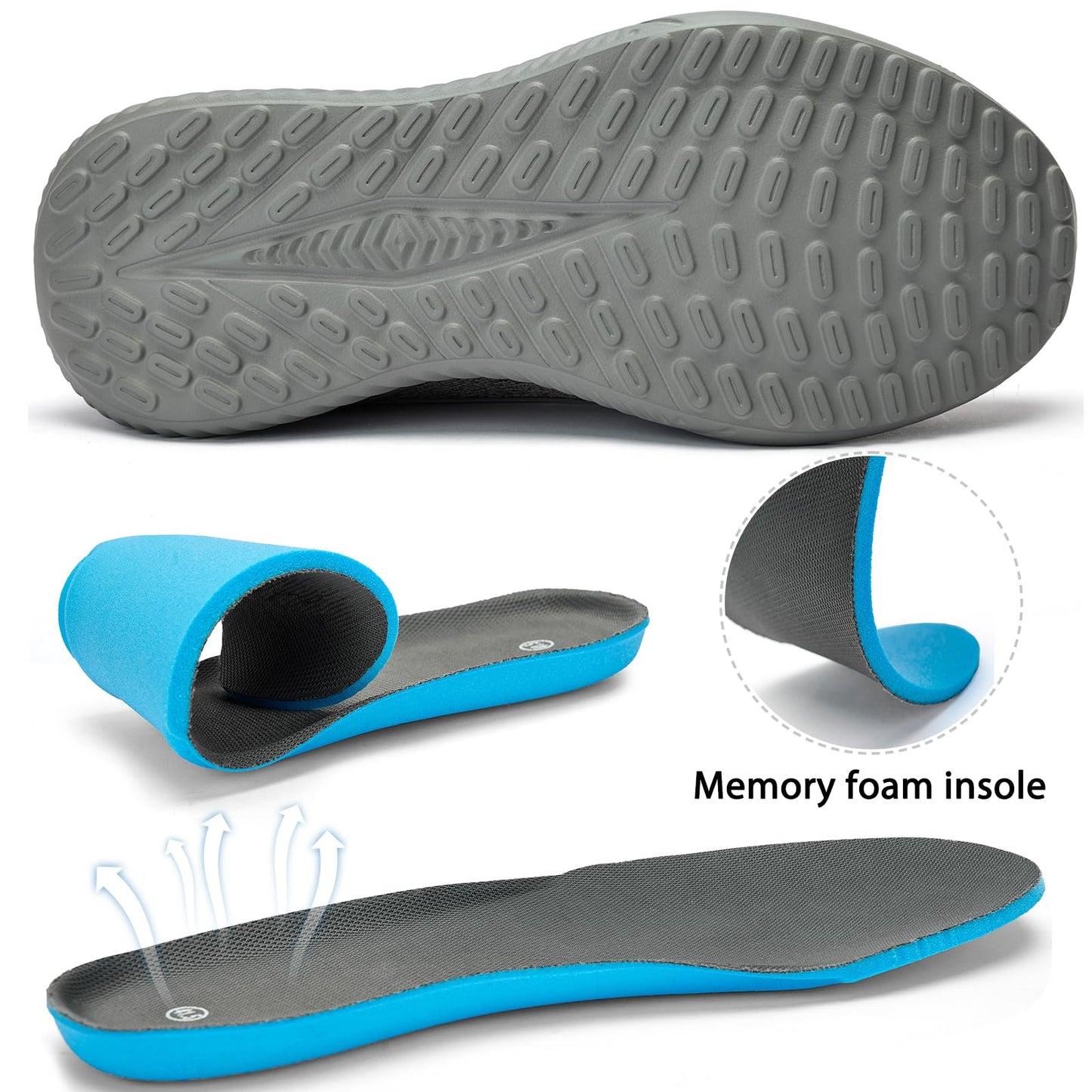 Mens Wide Sneakers Walking Shoes - Wide Slip on Tennis Shoes