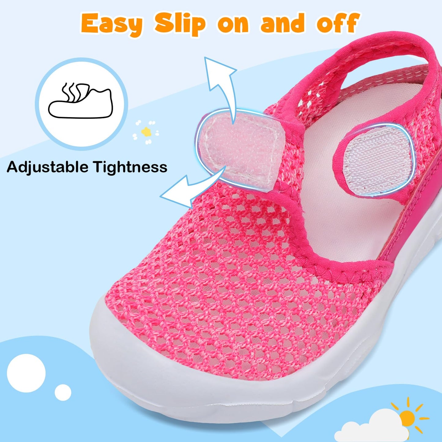 Toddler Sandals Boys Girls Wide Sandals Kids Water Sandal Shoes Lightweight Barefoot Summer Shoes for Beach Swim