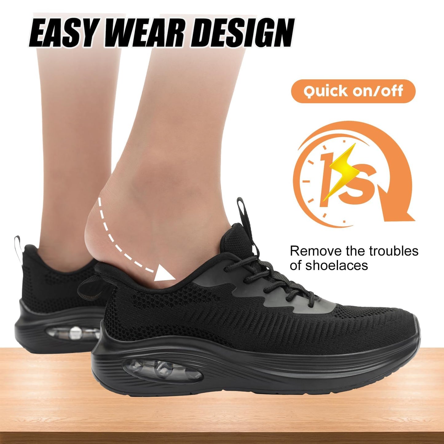 Wide Toe Box Shoes Women Air Cushion Road Running Shoes Extra Wide Width Sneakers