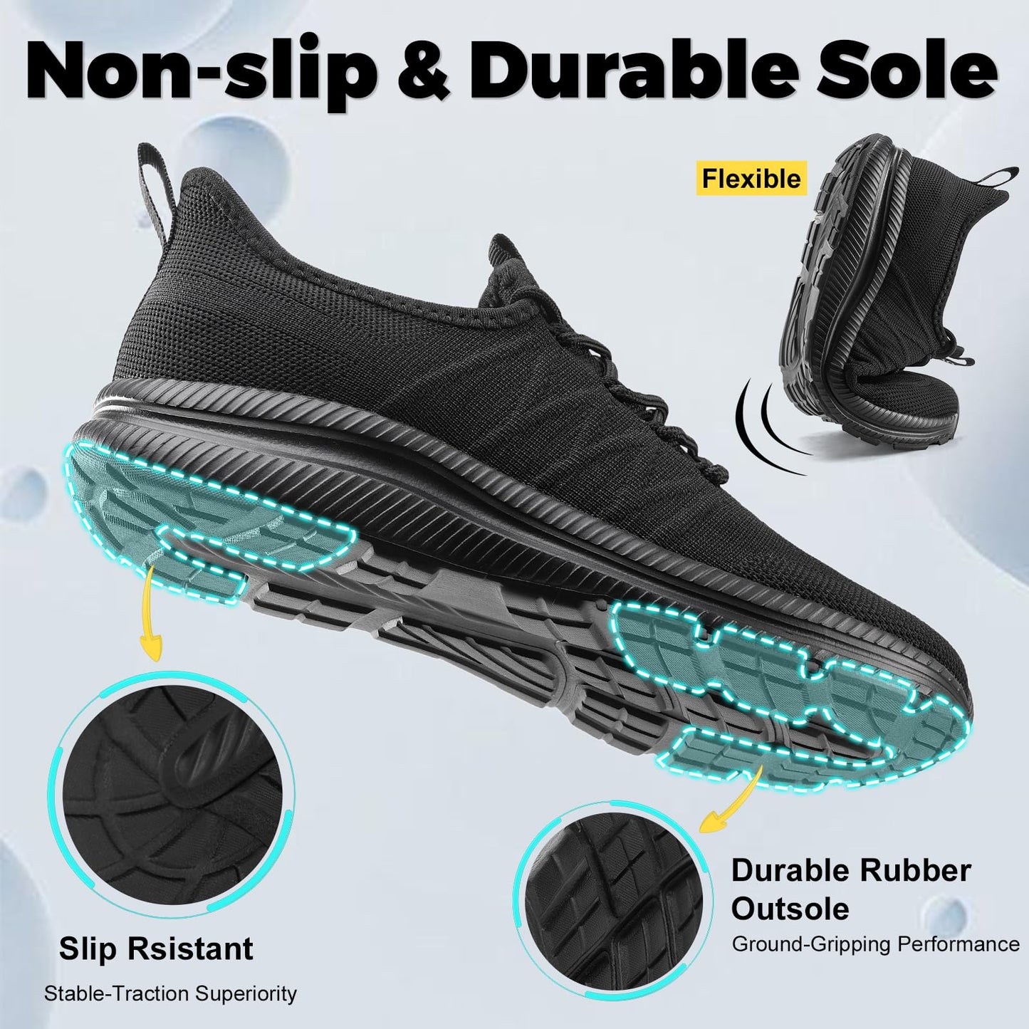 Wide Toe Box Shoes for Men Extra Wide Width Sneakers Non-Slip Ultra Light Wide Tennis Running Shoes