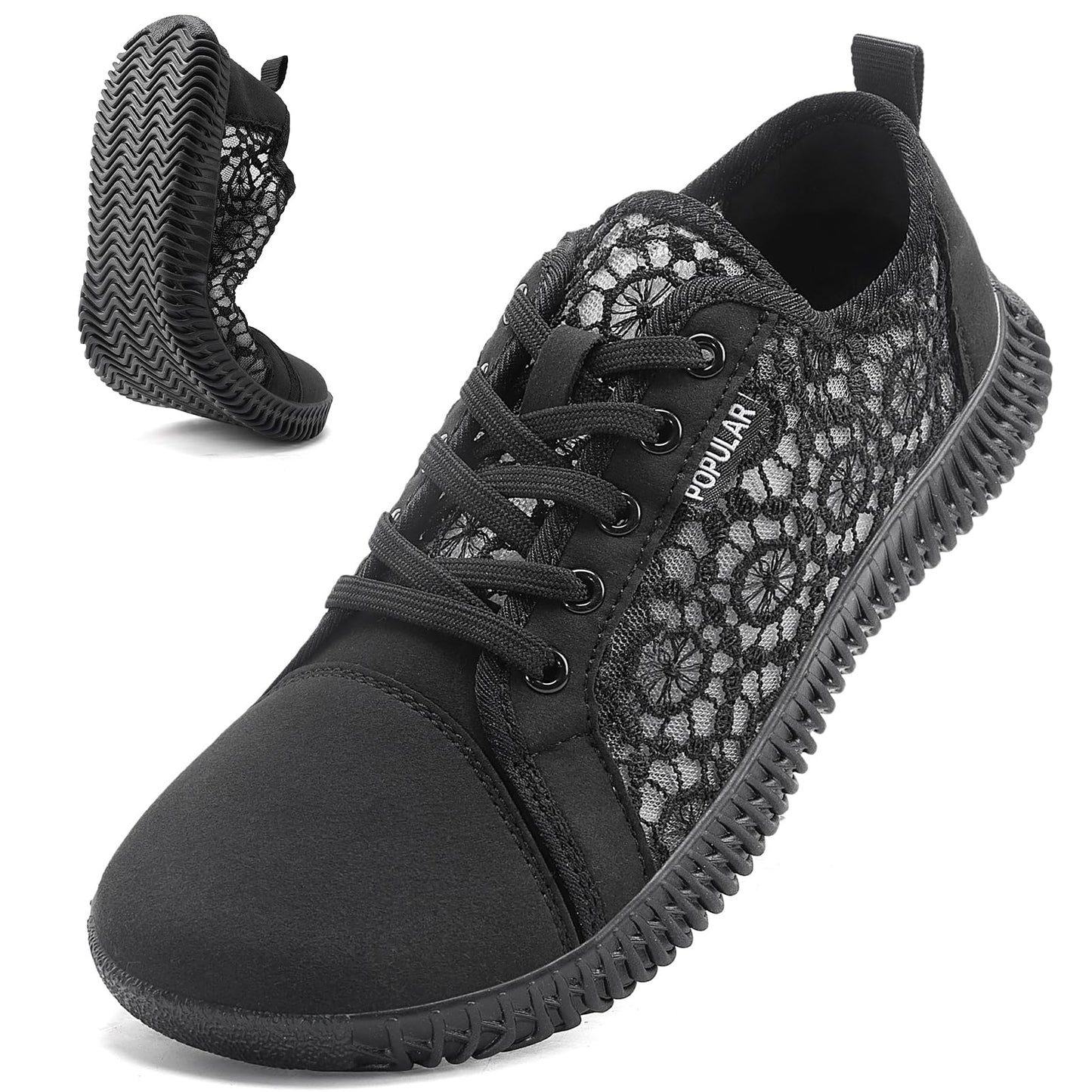 Wide Toe Box Shoes Zero Drop Non Slip Extra Wide Width Fashion Sneakers Ultra Light Breathable Walking Shoes Casual Sneakers for Travel Work Trainers
