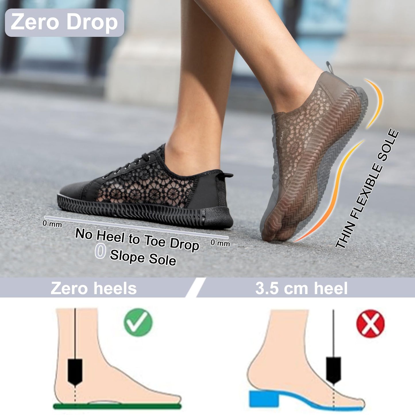 Wide Toe Box Shoes Zero Drop Non Slip Extra Wide Width Fashion Sneakers Ultra Light Breathable Walking Shoes Casual Sneakers for Travel Work Trainers
