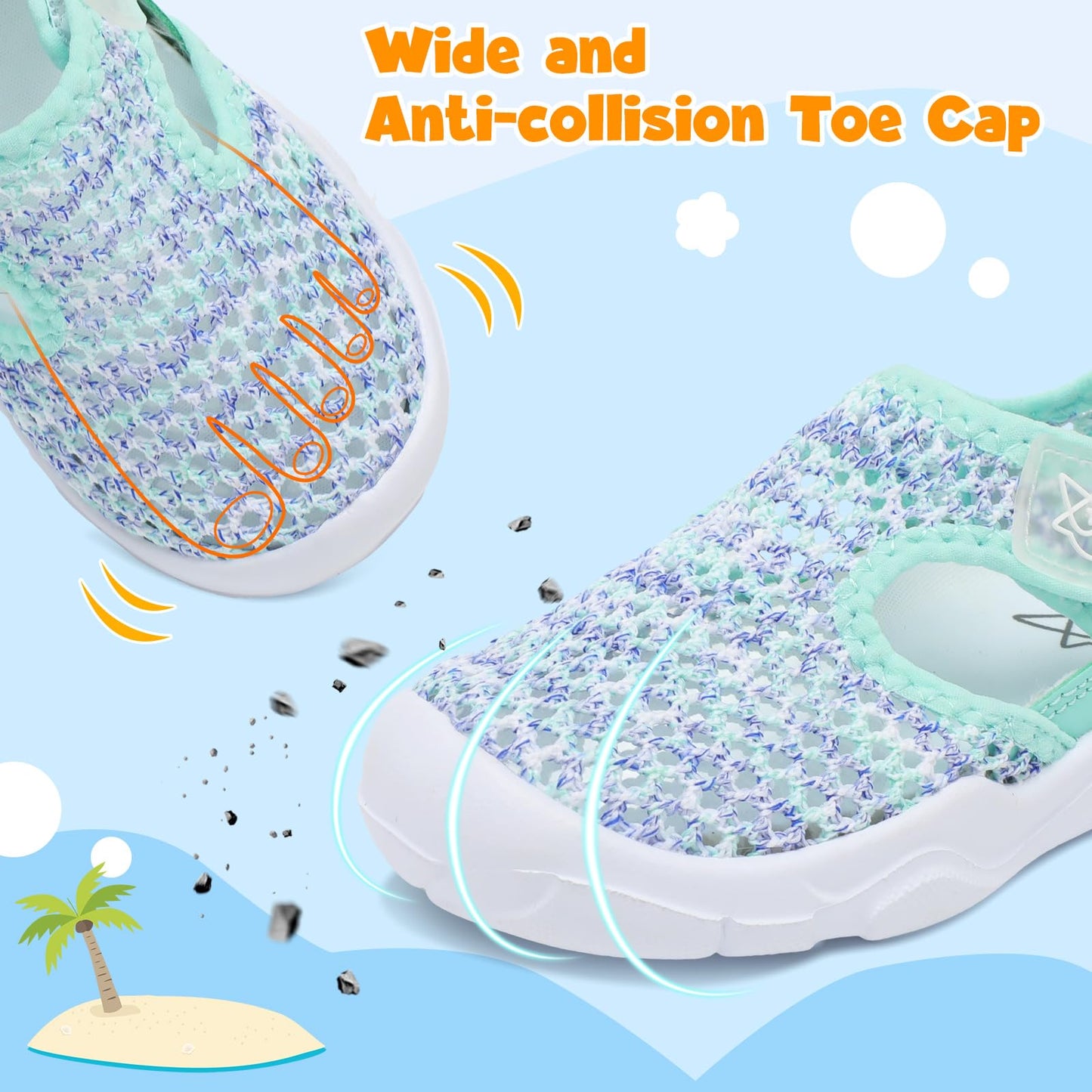 Toddler Sandals Boys Girls Wide Sandals Kids Water Sandal Shoes Lightweight Barefoot Summer Shoes for Beach Swim