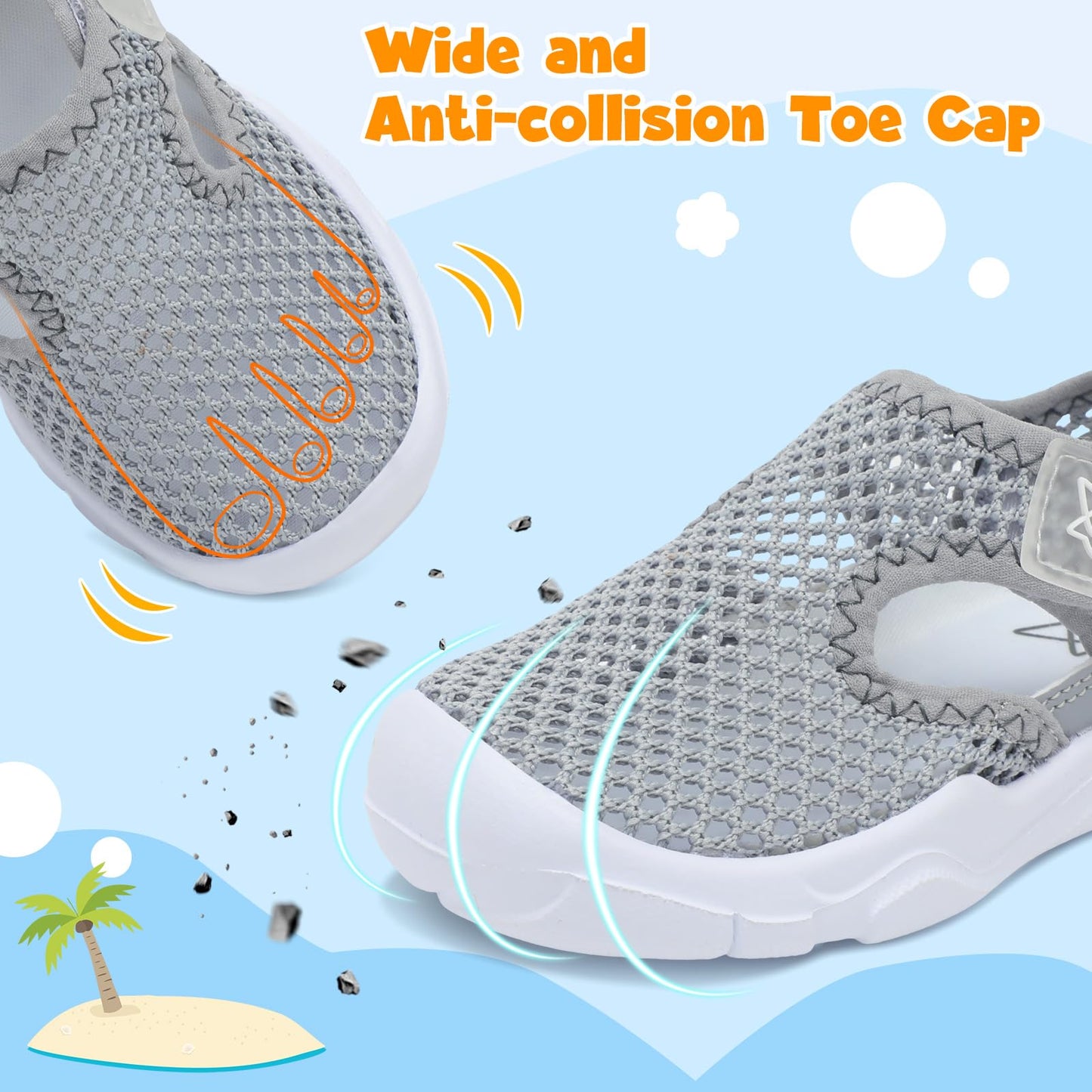 Toddler Sandals Boys Girls Wide Sandals Kids Water Sandal Shoes Lightweight Barefoot Summer Shoes for Beach Swim