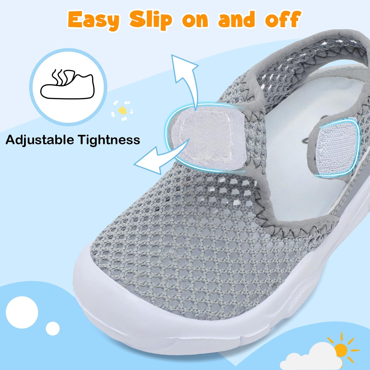 Toddler Sandals Boys Girls Wide Sandals Kids Water Sandal Shoes Lightweight Barefoot Summer Shoes for Beach Swim