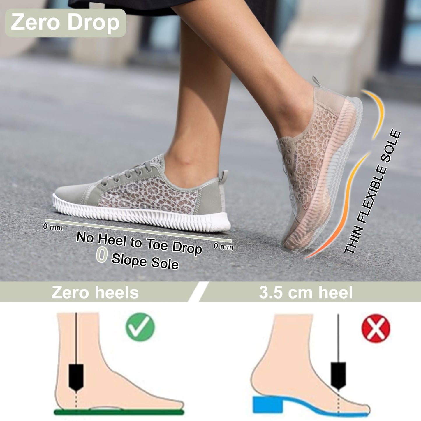 Wide Toe Box Shoes Zero Drop Non Slip Extra Wide Width Fashion Sneakers Ultra Light Breathable Walking Shoes Casual Sneakers for Travel Work Trainers