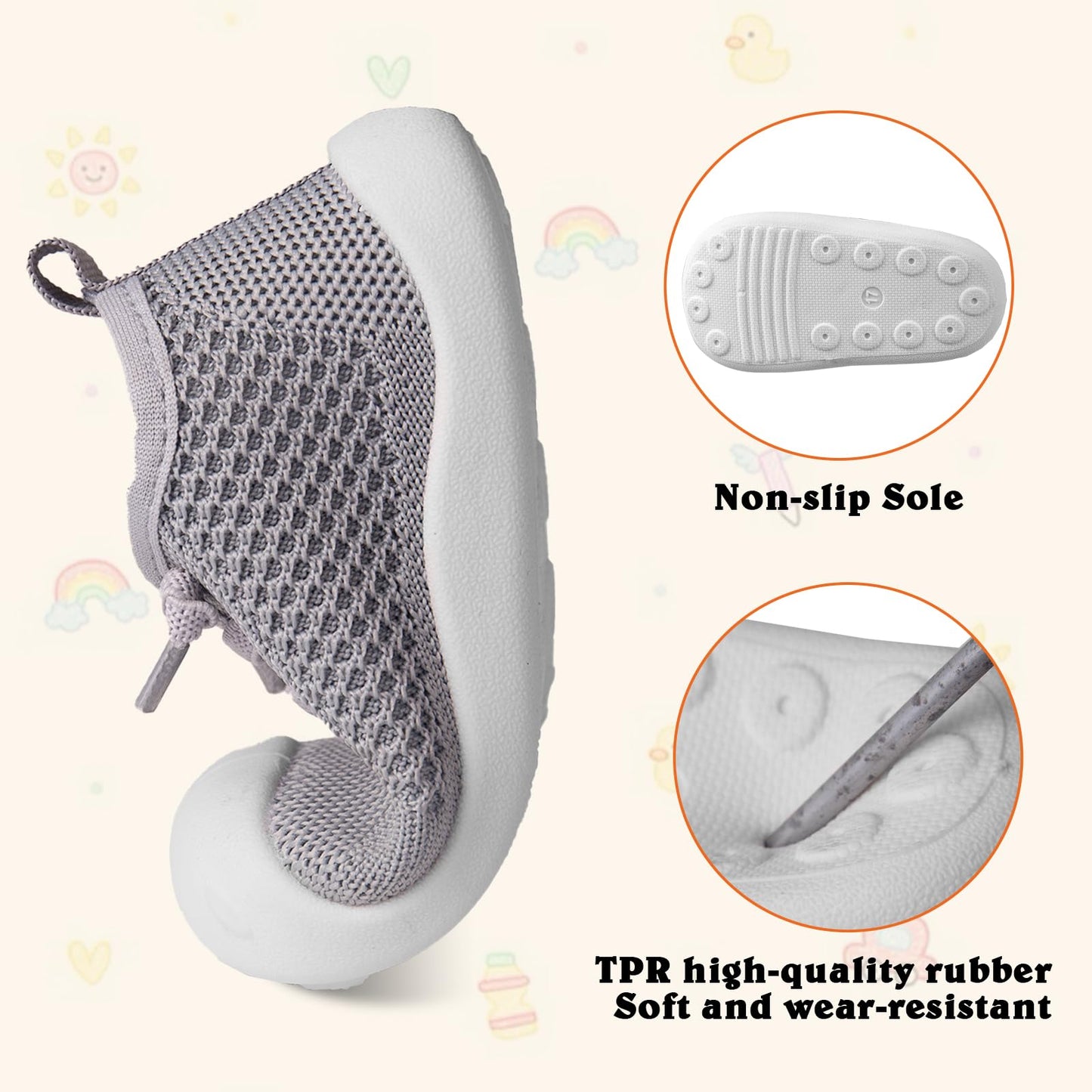 Baby Girl&Boy Toddler First Walking Shoes Barefoot Slip On Wide Toe Box Shoes