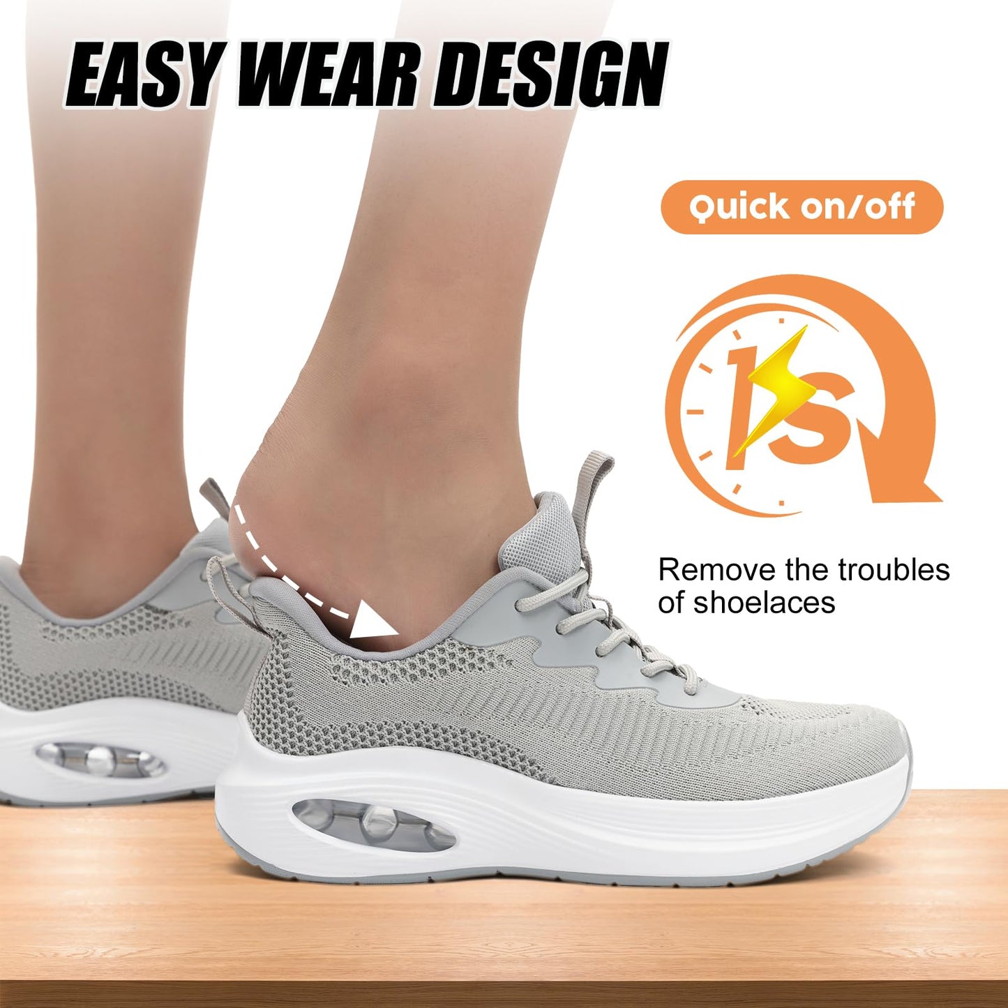 Wide Toe Box Shoes Women Air Cushion Road Running Shoes Extra Wide Width Sneakers