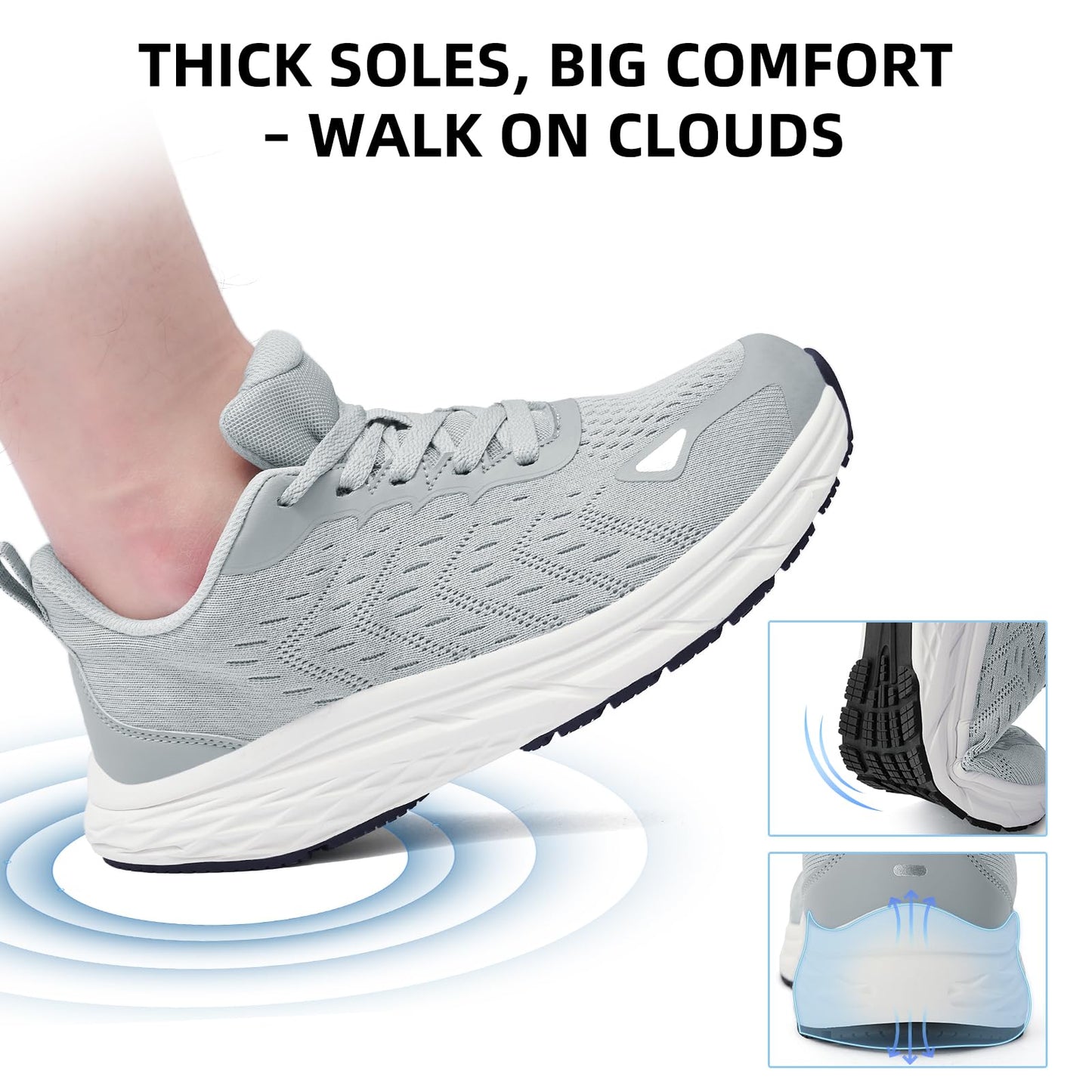 Wide Toe Box Shoes for Men - Wide Width Walking Shoes Comfortable Athletic Running Tennis
