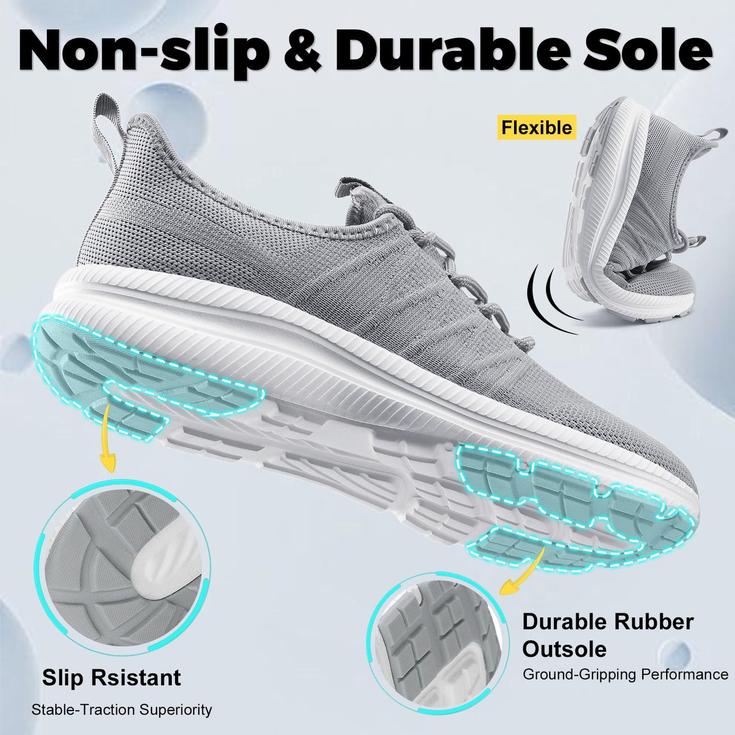 Wide Toe Box Shoes for Men Extra Wide Width Sneakers Non-Slip Ultra Light Wide Tennis Running Shoes