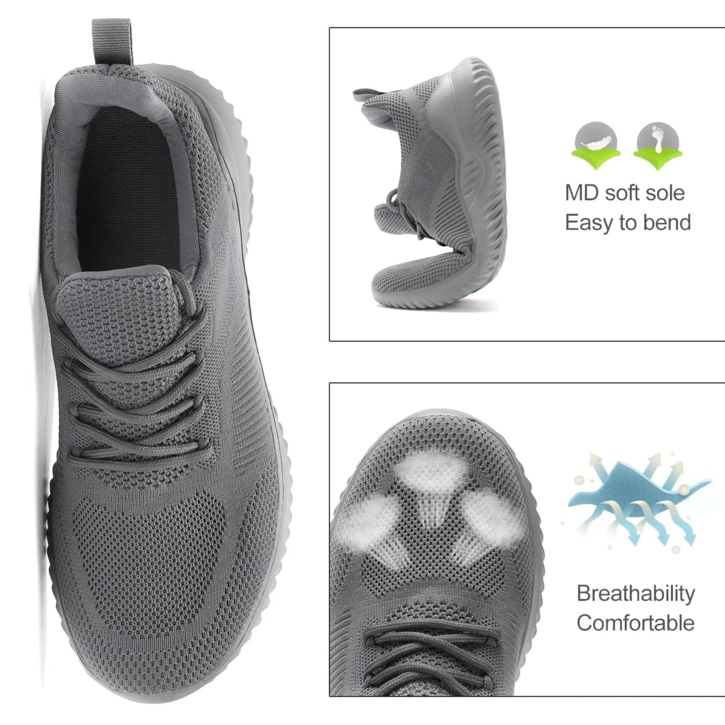 Non Slip Running Shoes Ultra Light Breathable Casual Walking Shoes