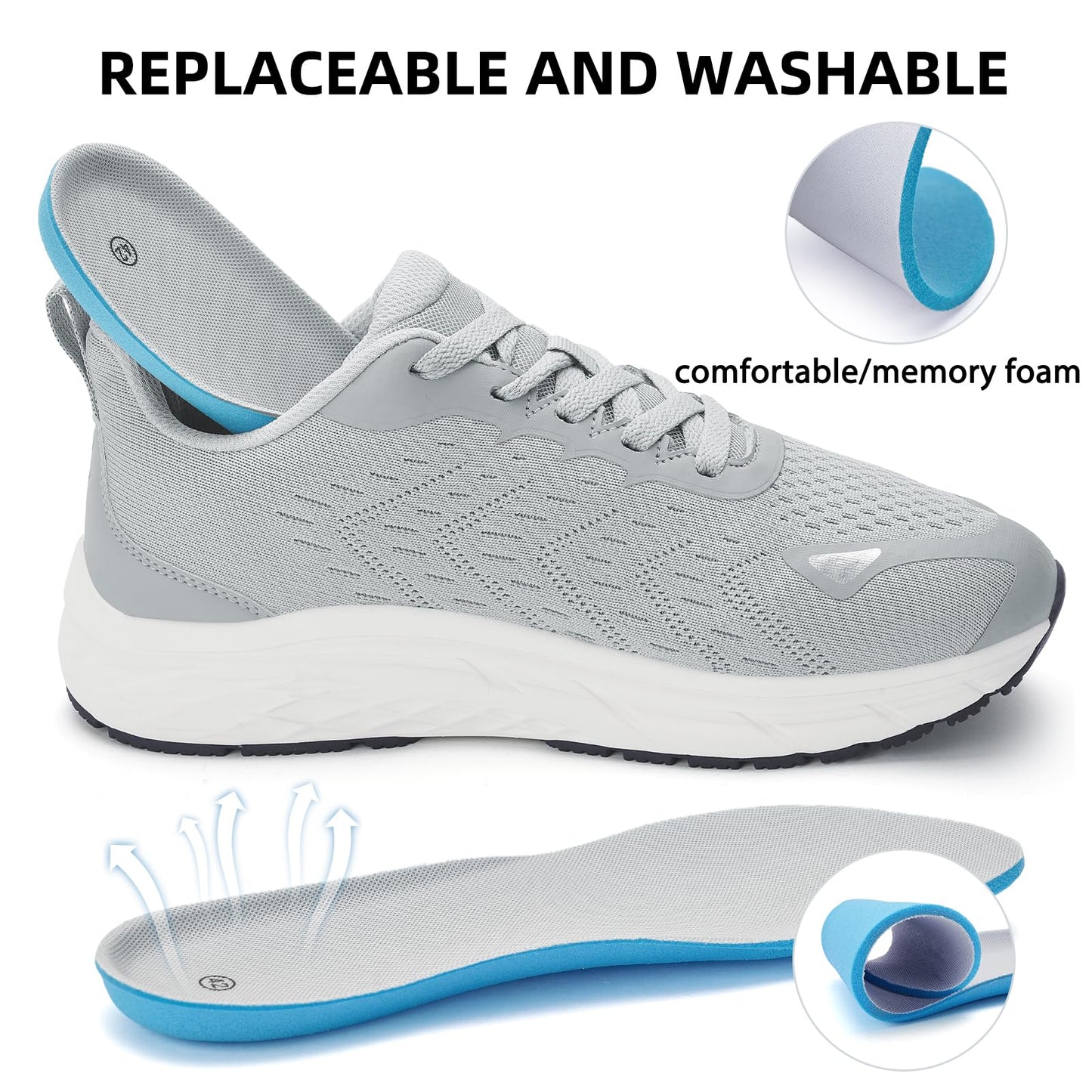 Wide Toe Box Shoes for Men - Wide Width Walking Shoes Comfortable Athletic Running Tennis