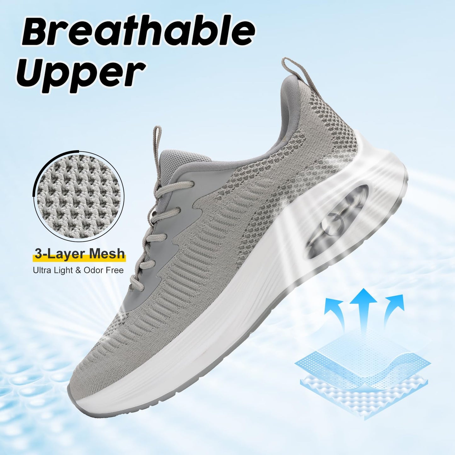 Wide Toe Box Shoes Women Air Cushion Road Running Shoes Extra Wide Width Sneakers