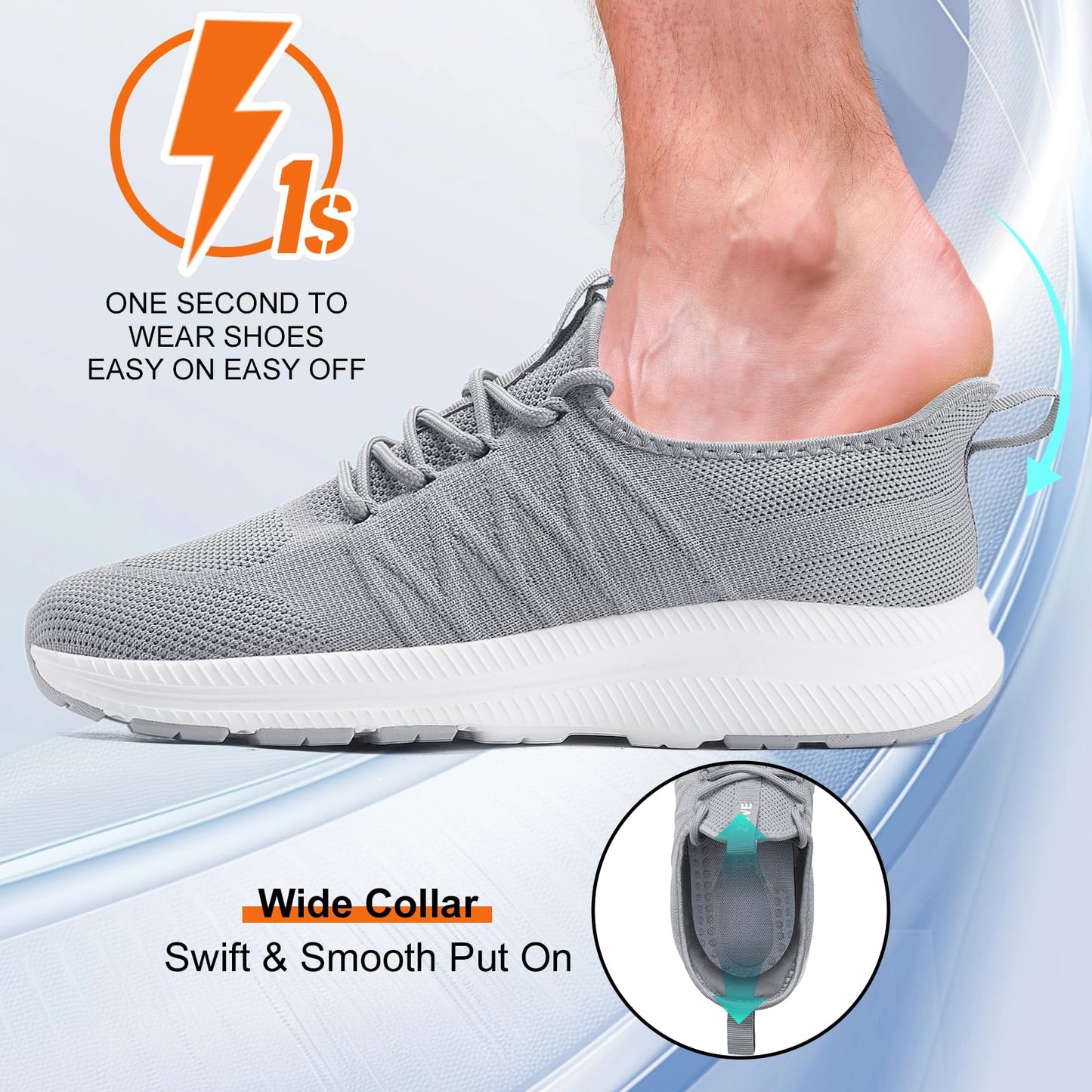 Wide Toe Box Shoes for Men Extra Wide Width Sneakers Non-Slip Ultra Light Wide Tennis Running Shoes