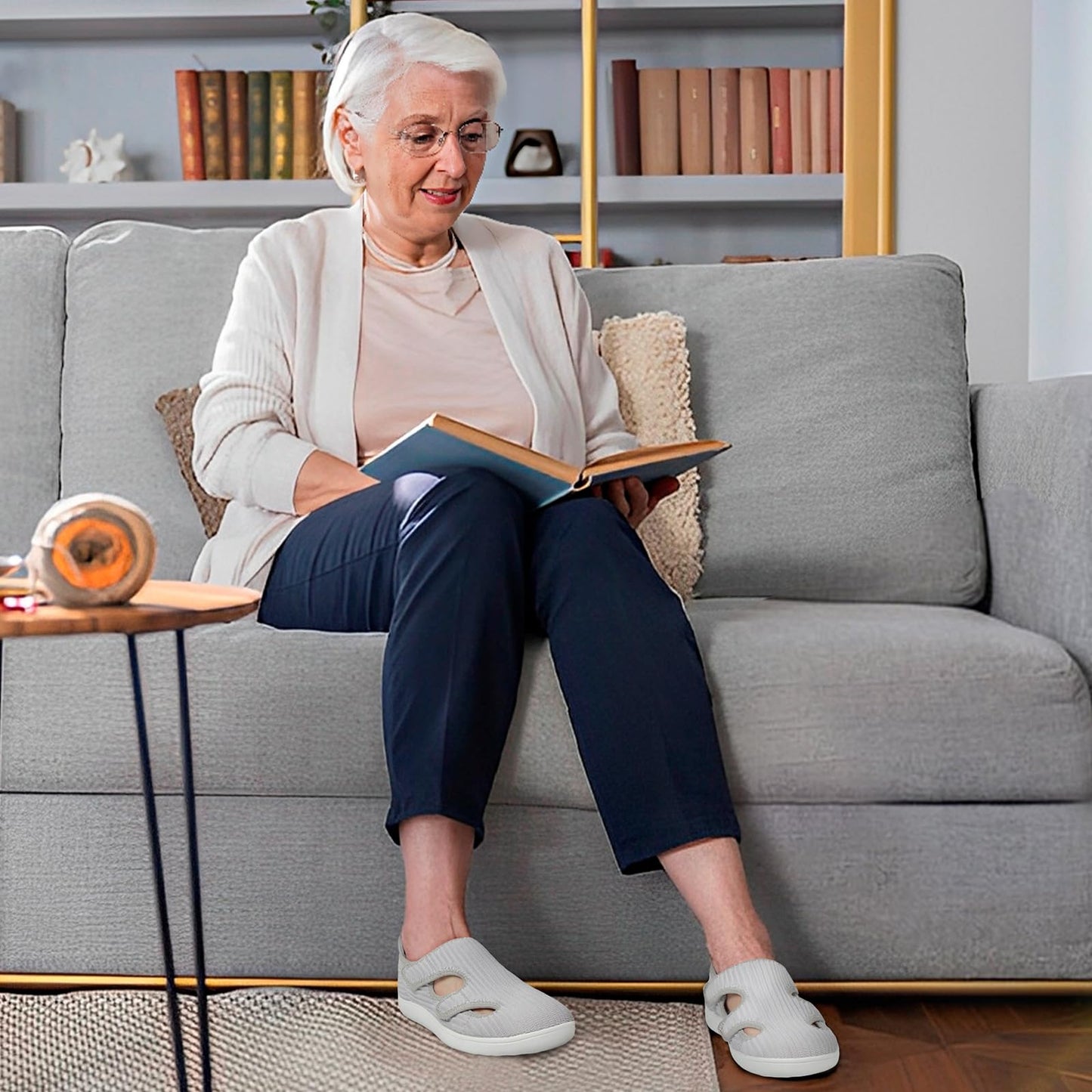 Diabetic Shoes for Women Adjustable Extra Wide Barefoot Walking Shoes