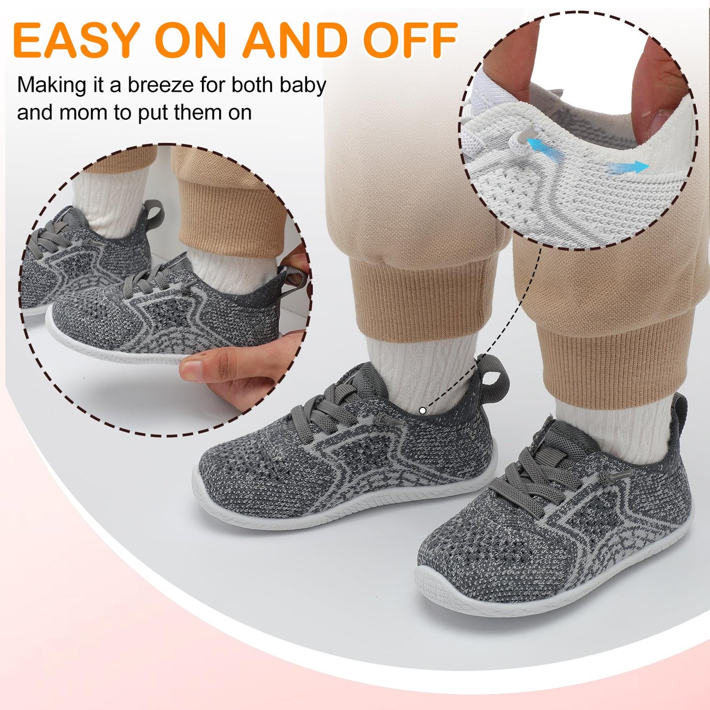 Toddler Barefoot Boys Girls Tennis Shoes